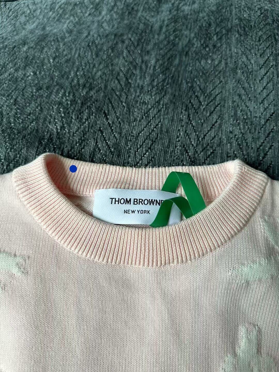 Thom Browne Thom Browne Light Pink Bow Knit Short-Sleeve Size S / US 4 / IT 40 - 3 Thumbnail