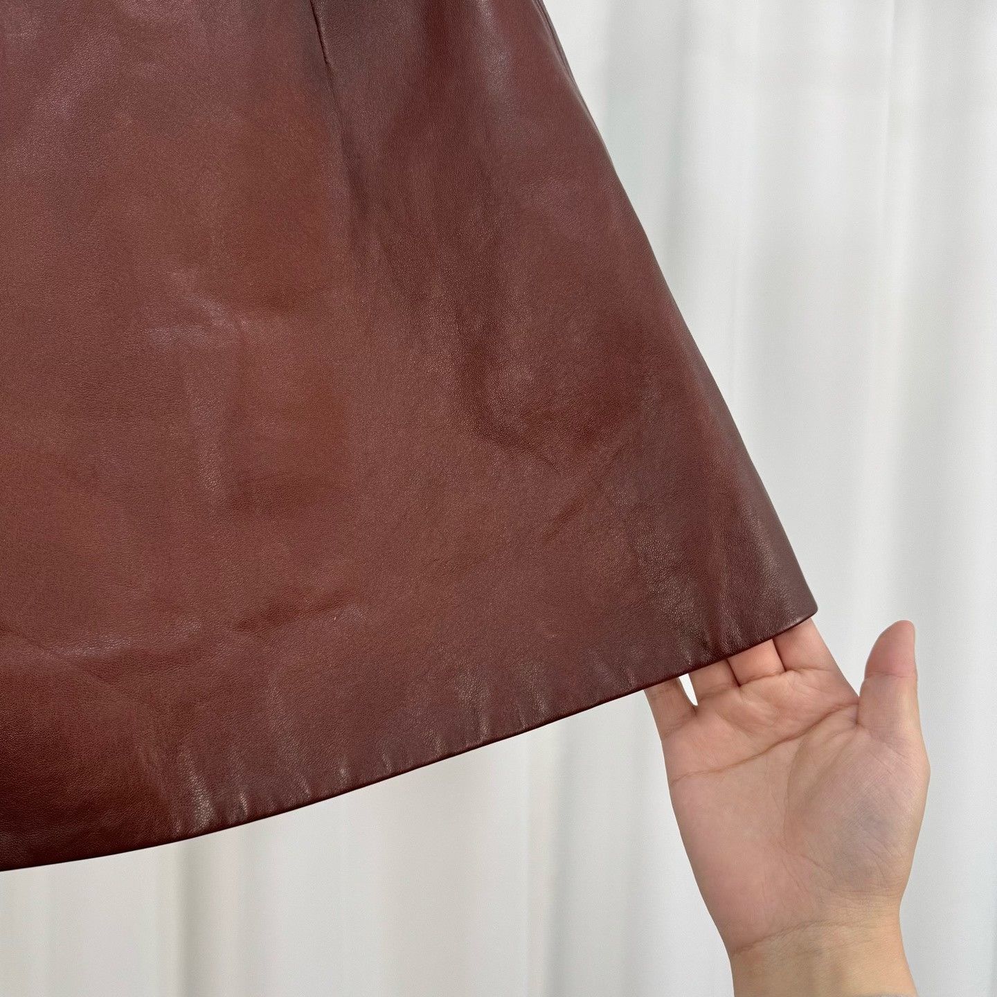 Miu Miu Miu Miu Lambskin Brown Skirt Size 36" / US 14 / IT 50 - 4 Thumbnail