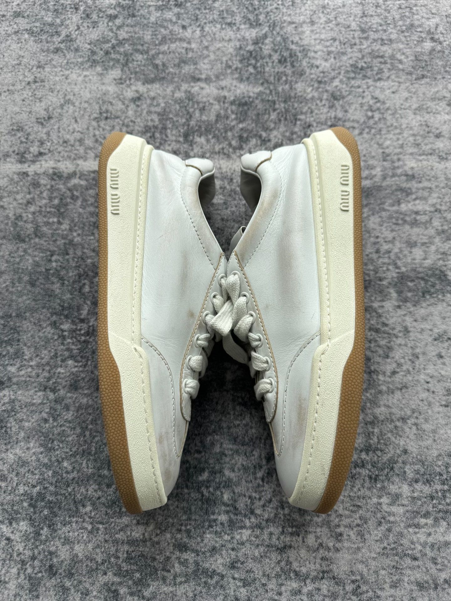 Miu Miu Miu Miu Distressed German Training Shoes Size US 7.5 / IT 37.5 - 3 Thumbnail