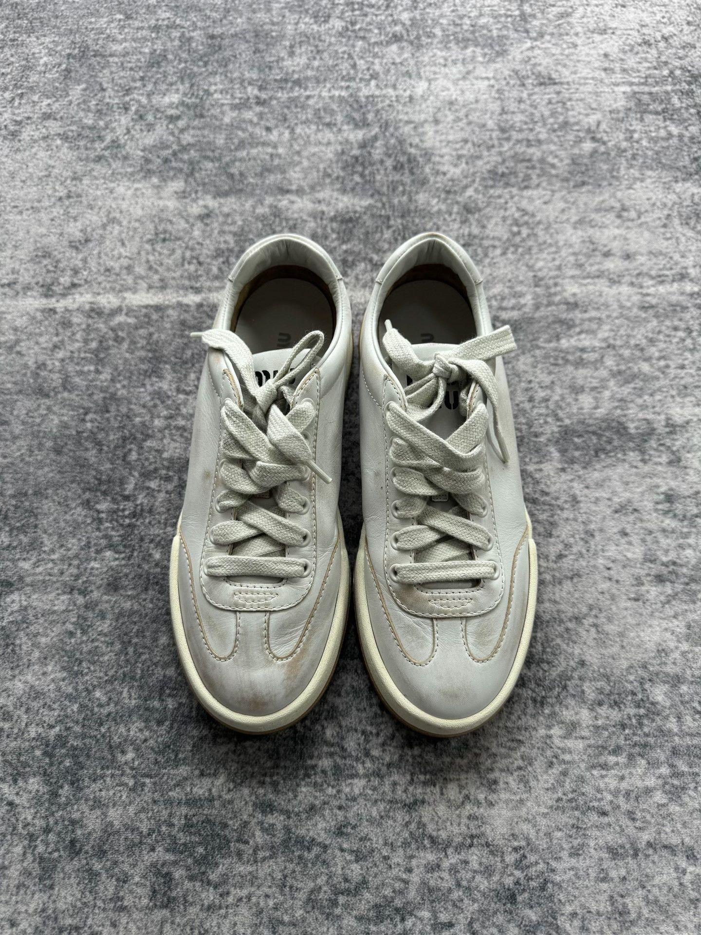 Miu Miu Miu Miu Distressed German Training Shoes Size US 7.5 / IT 37.5 - 2 Thumbnail