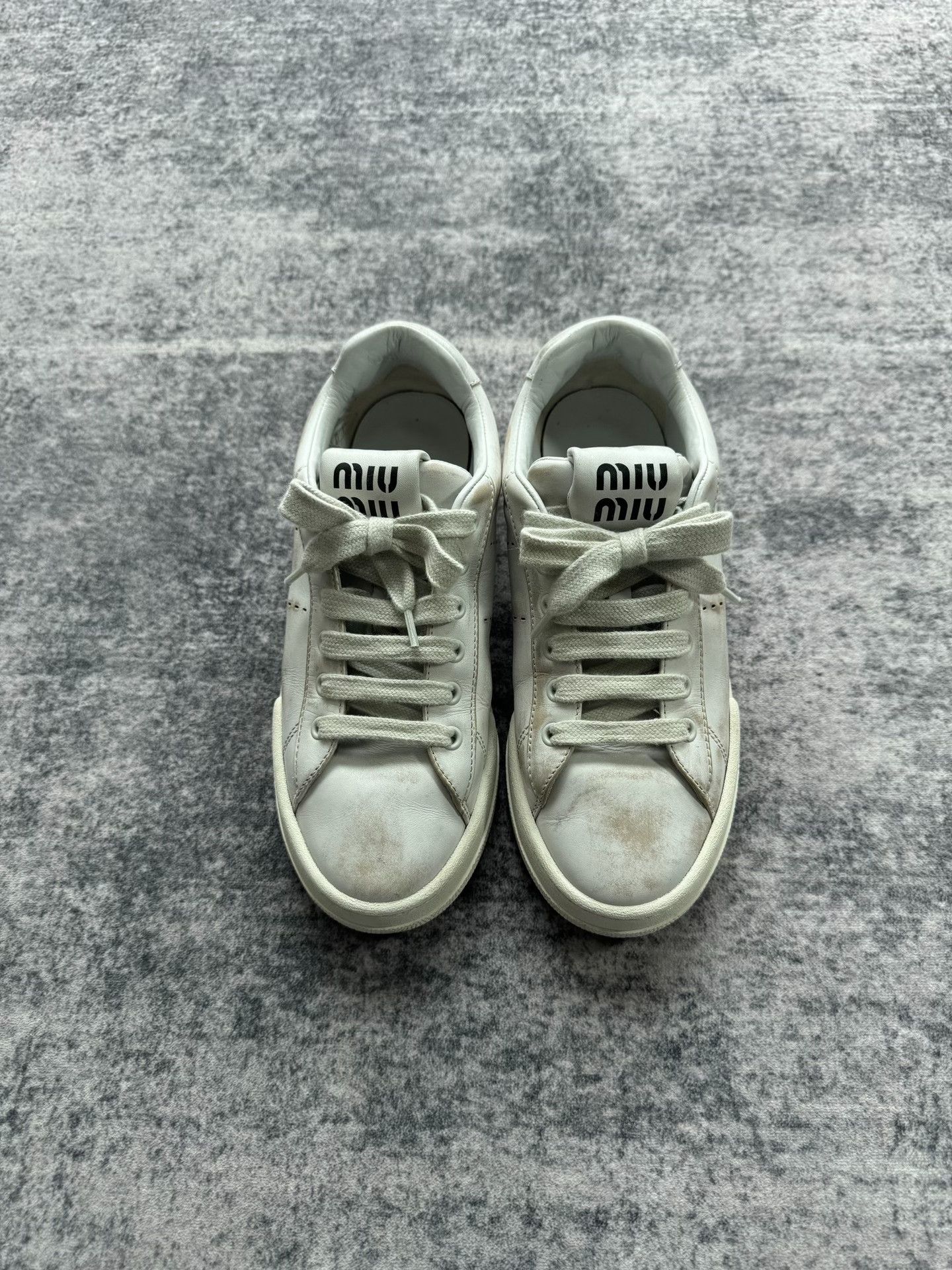 Miu Miu Miu Miu Distressed Sneakers Size US 7 / IT 37 - 2 Thumbnail