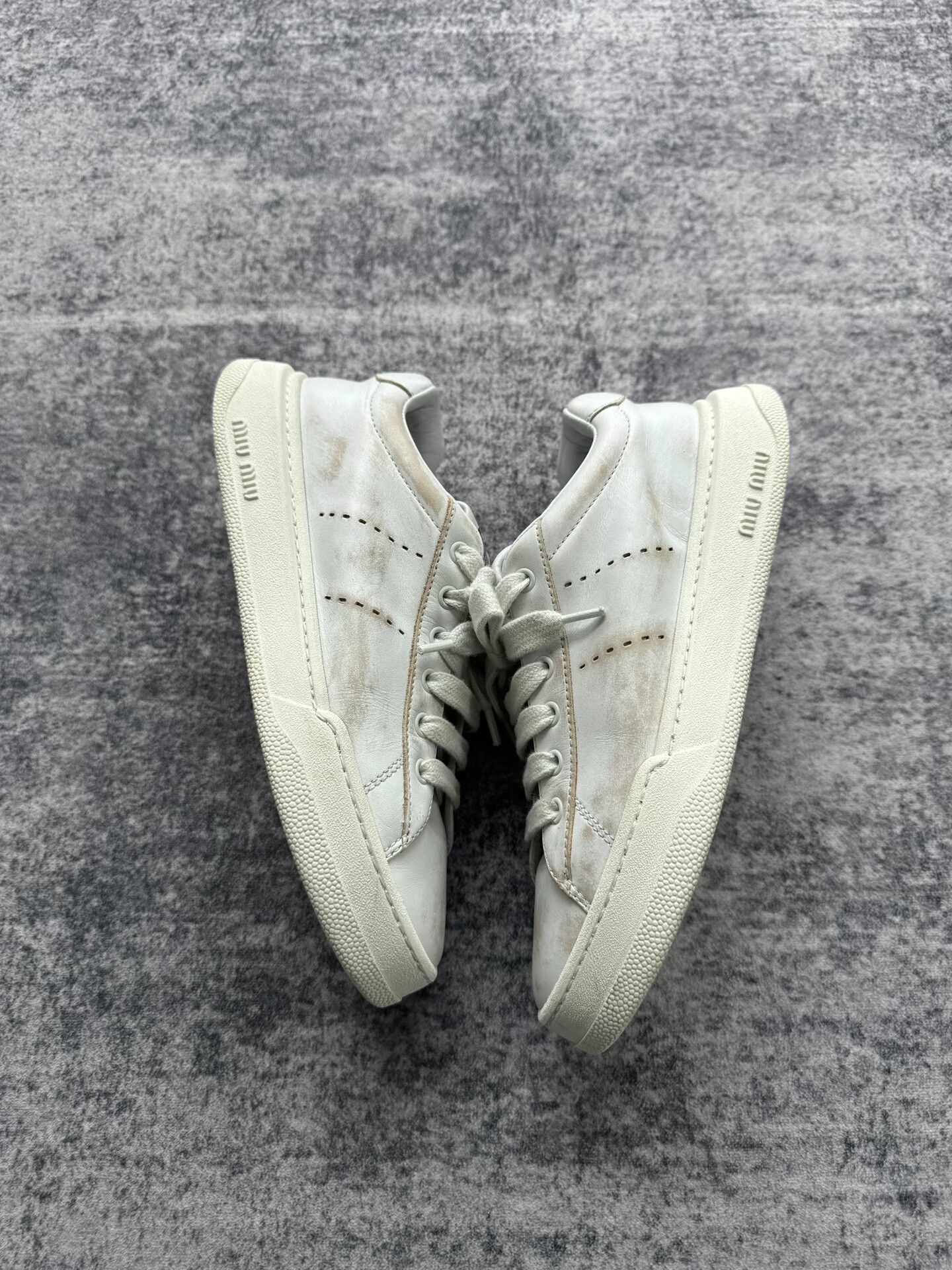 Miu Miu Miu Miu Distressed Sneakers Size US 7 / IT 37 - 3 Thumbnail