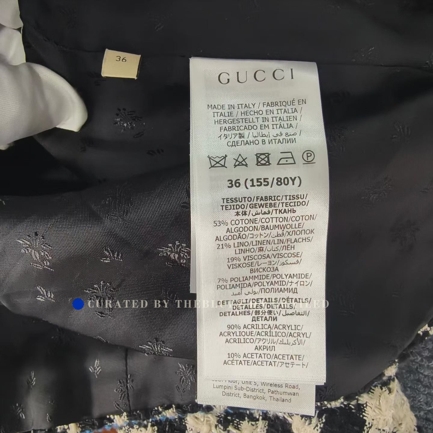 Gucci Gucci Blue White Houndstooth Tweed Jacket Size XS / US 0-2 / IT 36-38 - 5 Thumbnail