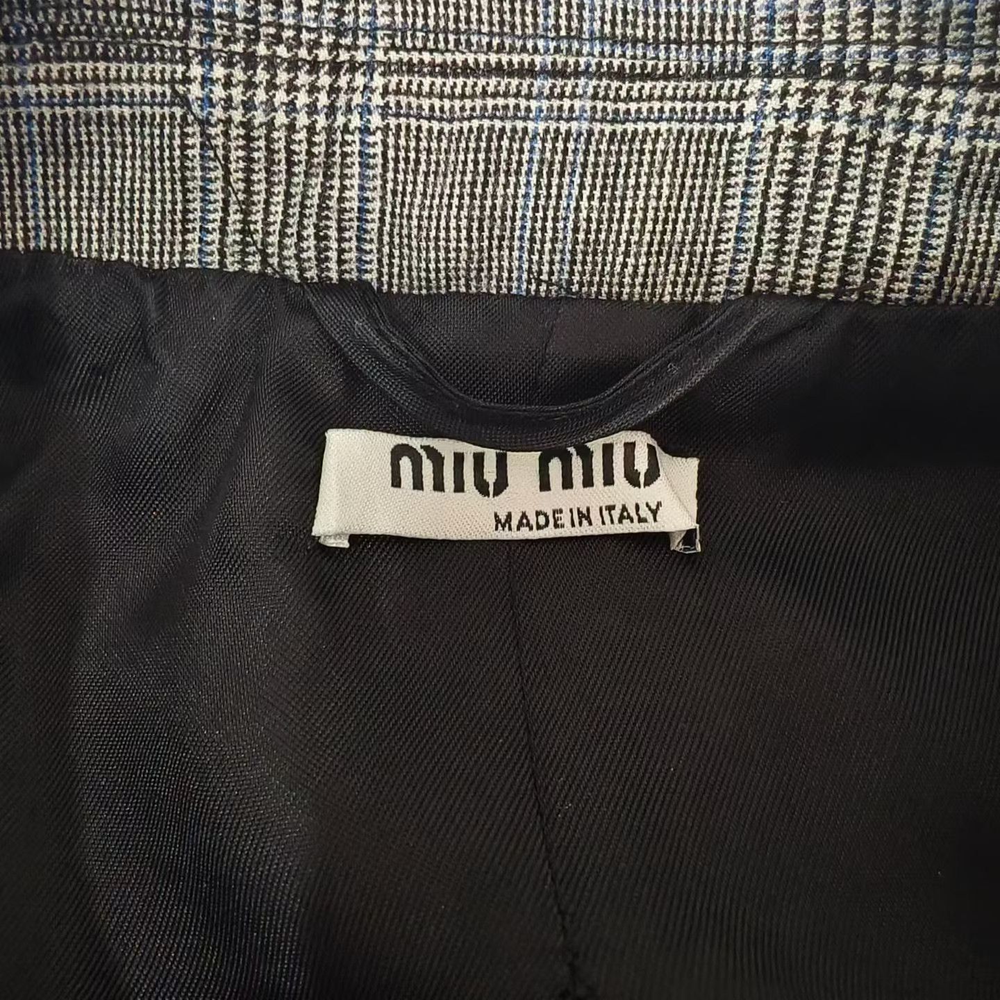 Miu Miu Miu Miu Short Houndstooth Back Letter Blazer Size S / US 4 / IT 40 - 3 Thumbnail
