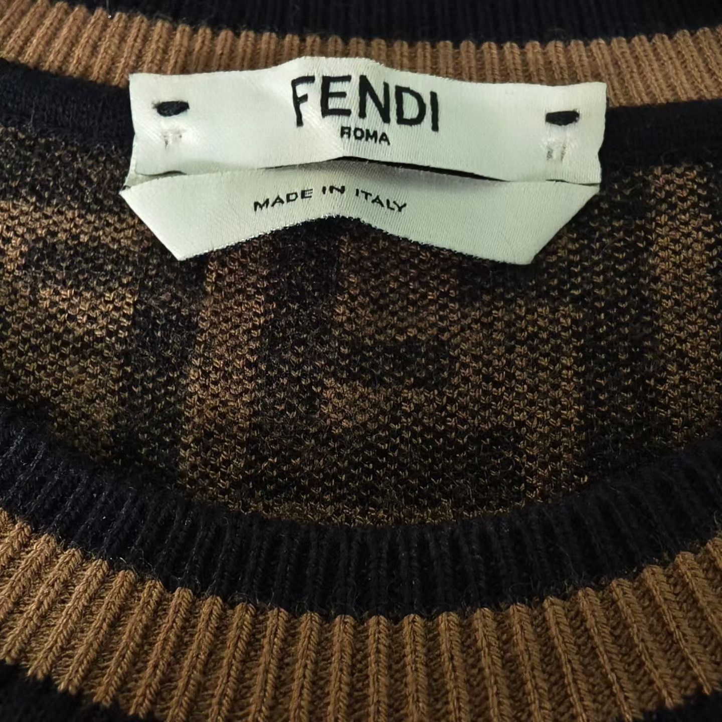 Fendi Fendi Brown Double F Monogram Knit Tee Size S / US 4 / IT 40 - 5 Thumbnail