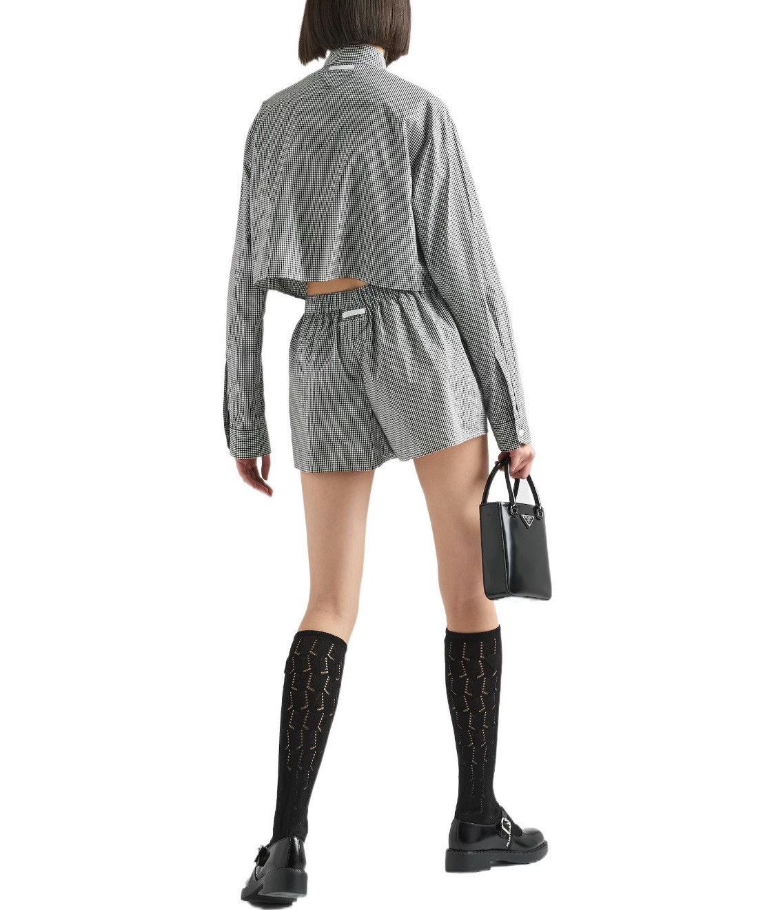 Prada Prada SS22 Black White Houndstooth Shorts Size 38" / US 16 / IT 52 - 7 Thumbnail
