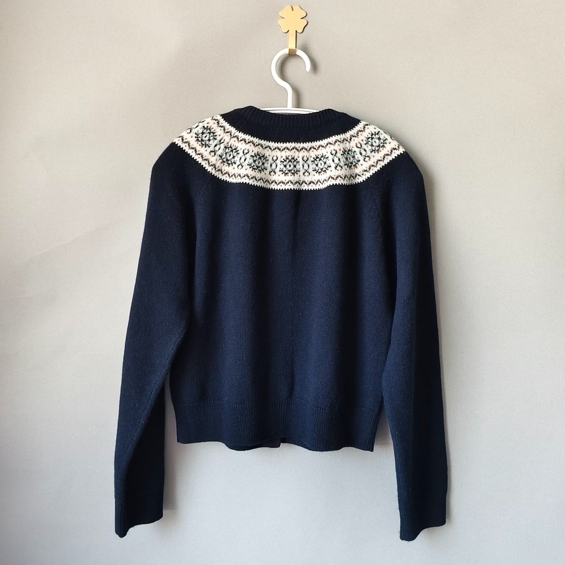Celine CELINE SS25 Fair Isle Jacquard Gold Button Cashmere Cardigan Size XS / US 0-2 / IT 36-38 - 2 Thumbnail