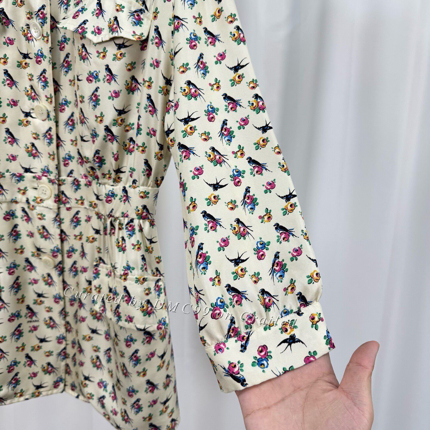 Prada Prada Magpie Floral Triangle Logo Silk Dress Size S / US 4 / IT 40 - 4 Thumbnail