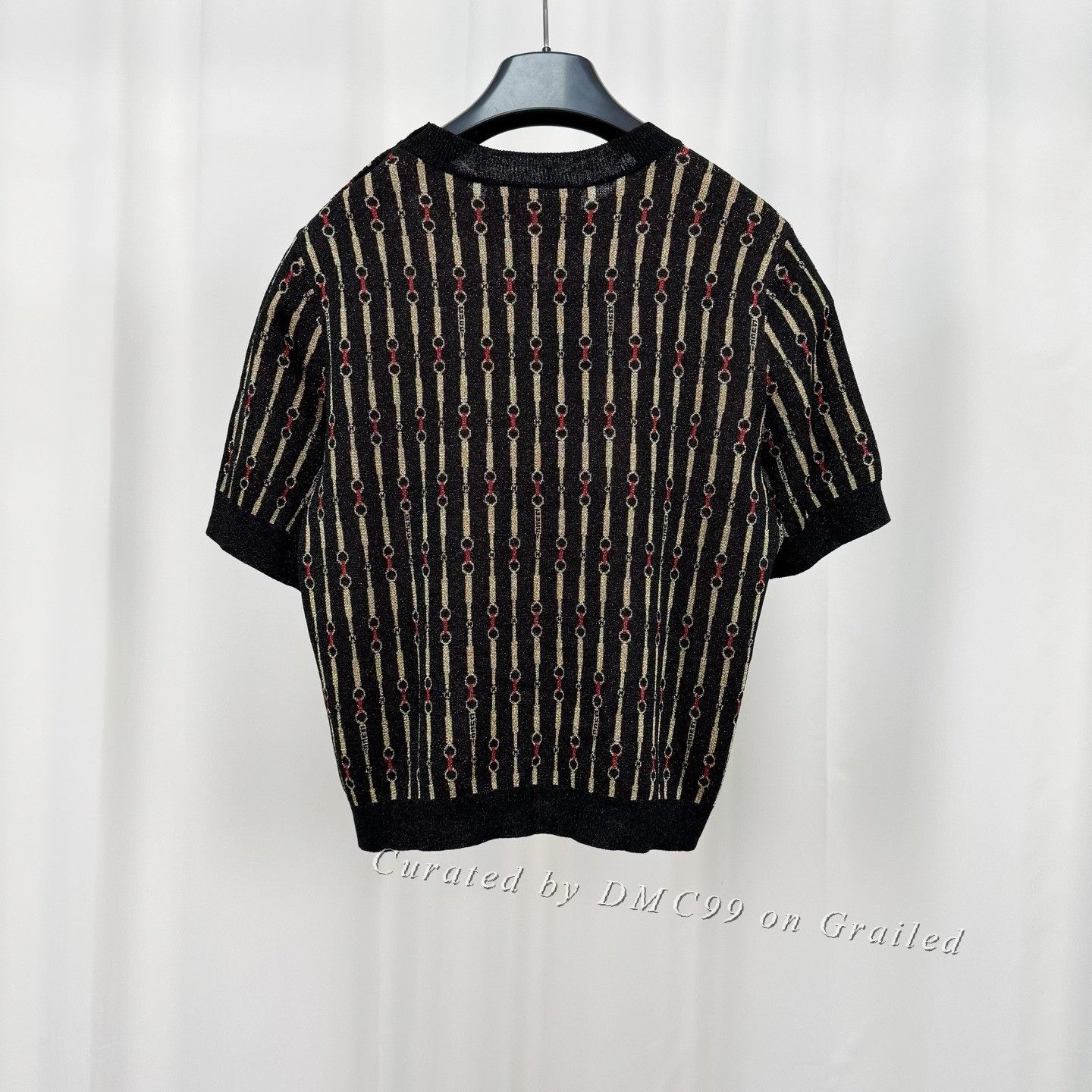 Gucci Gucci Gold Thread Horsebit Letter Knit Tee Size S / US 4 / IT 40 - 2 Thumbnail
