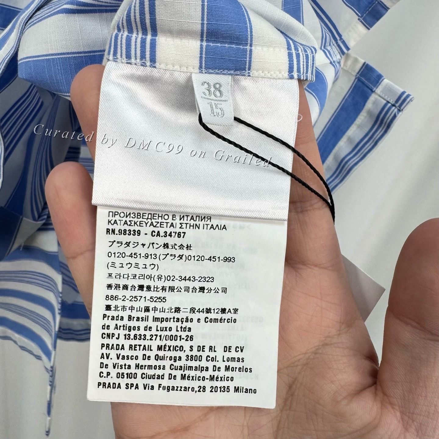 Prada Prada Triangle Logo Letter Stripe Shirt Size S / US 4 / IT 40 - 6 Thumbnail