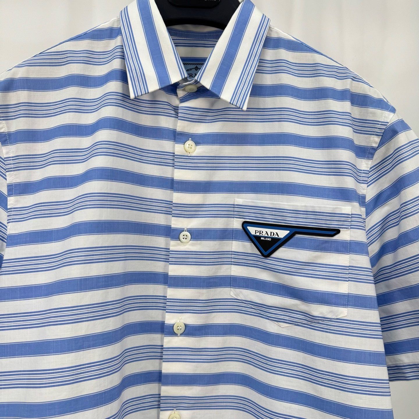 Prada Prada Triangle Logo Letter Stripe Shirt Size S / US 4 / IT 40 - 3 Thumbnail