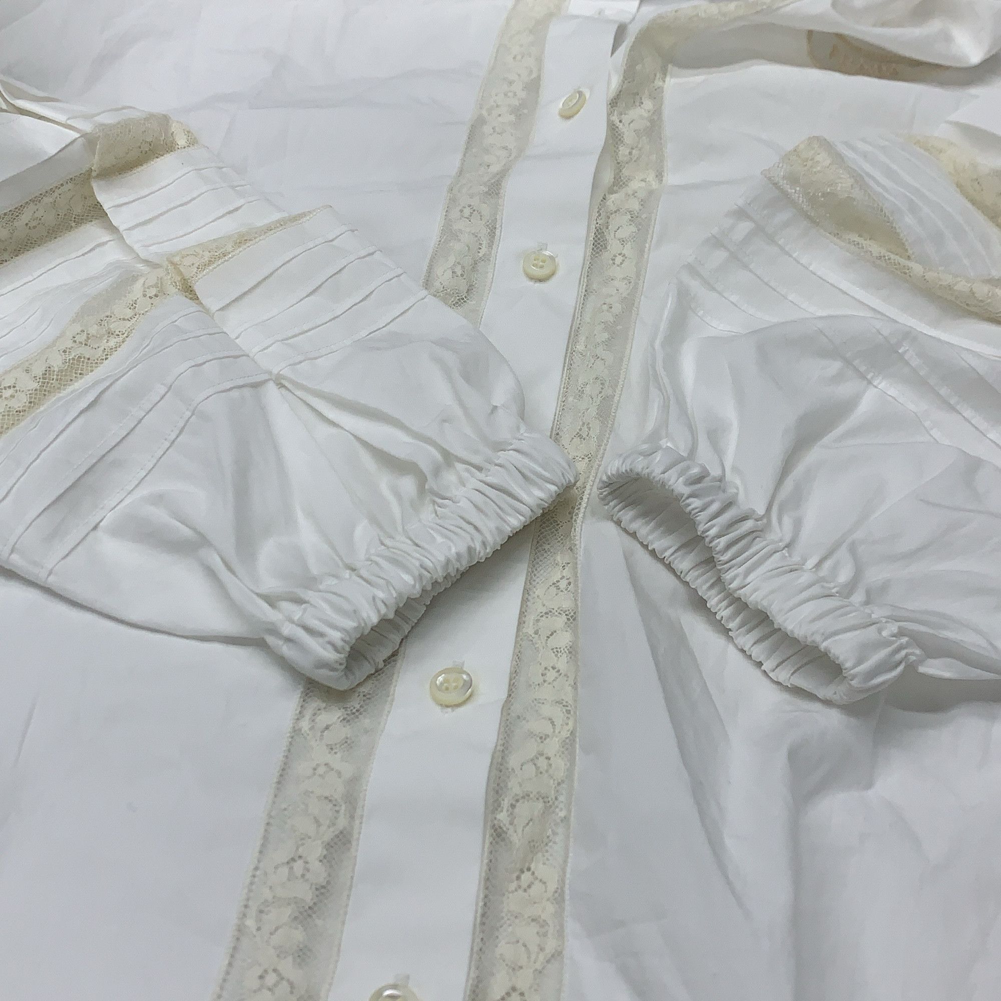 Prada Prada White Poplin Lace Trim Shirt Dress Size 38 Size XS / US 0-2 / IT 36-38 - 10 Thumbnail