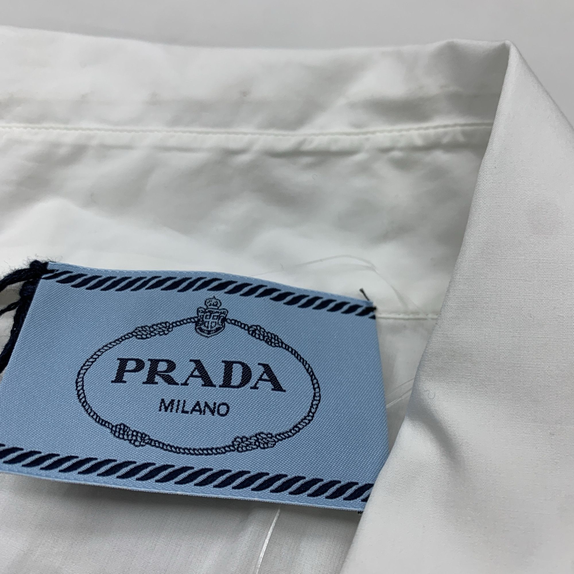 Prada Prada White Poplin Lace Trim Shirt Dress Size 38 Size XS / US 0-2 / IT 36-38 - 3 Thumbnail