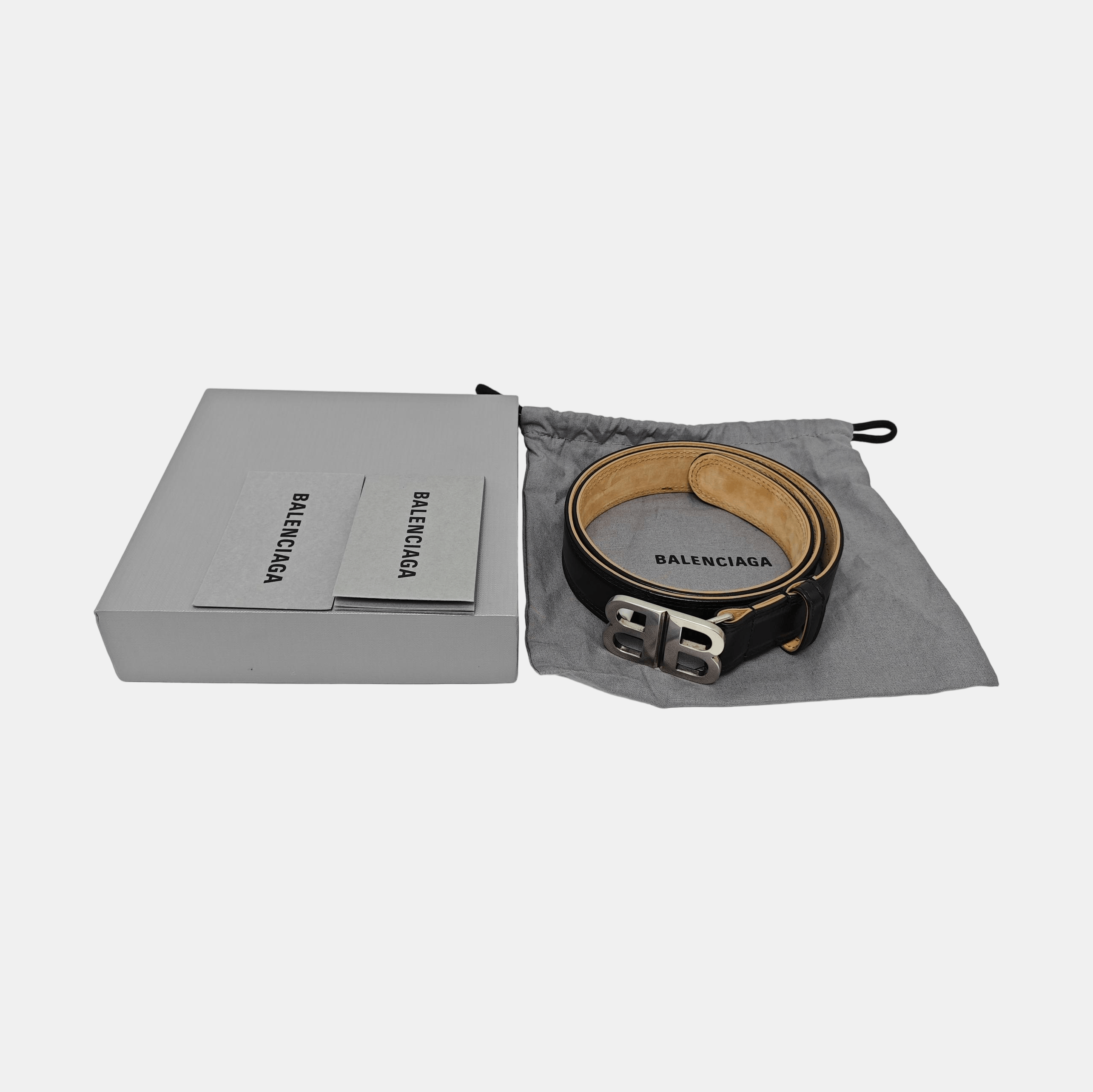 Balenciaga Balenciaga BB Logo Leather Belt Size 90 Size ONE SIZE - 5 Thumbnail