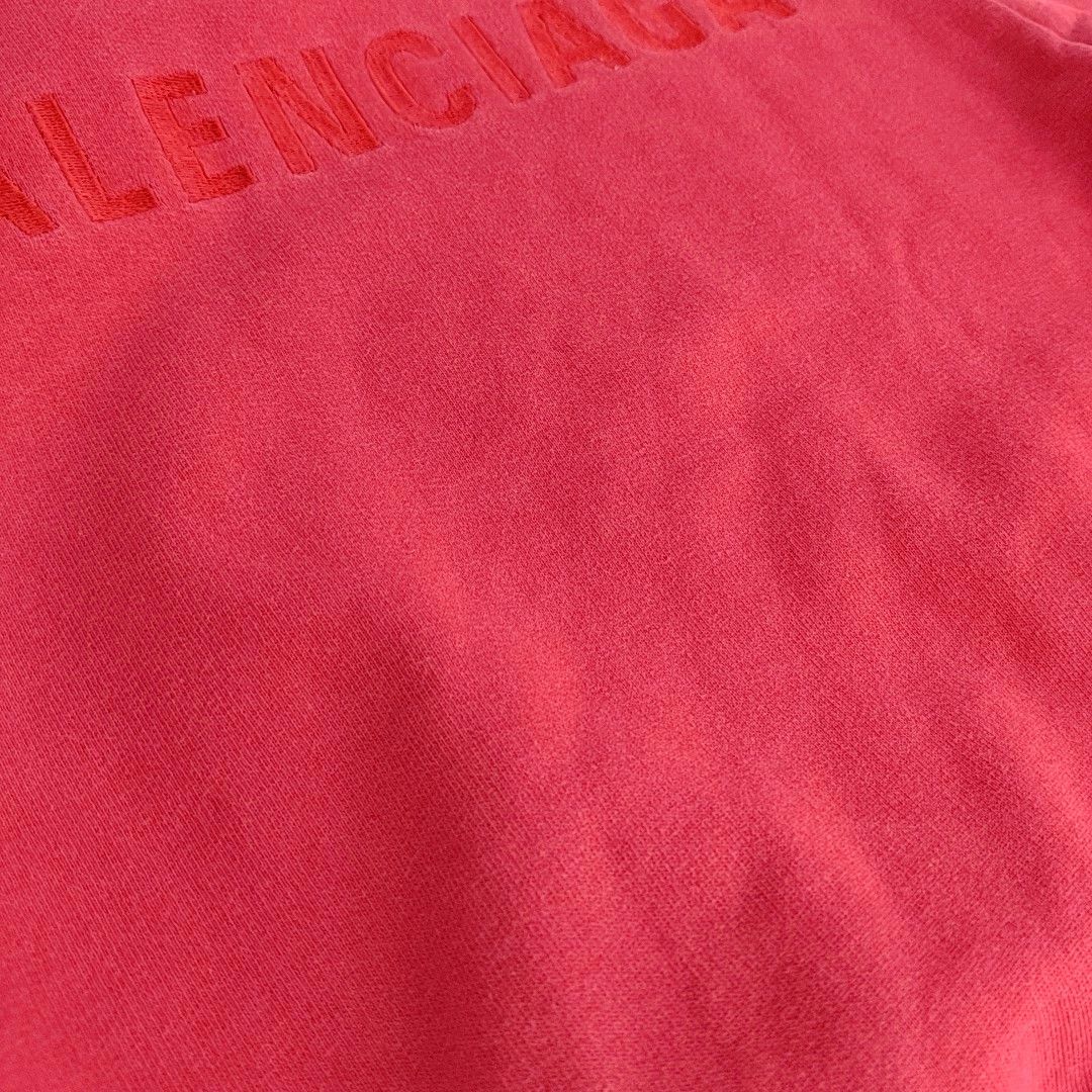 Balenciaga Balenciaga Red Embossed Logo Sweatshirt Size 9-12M Size ONE SIZE - 8 Thumbnail