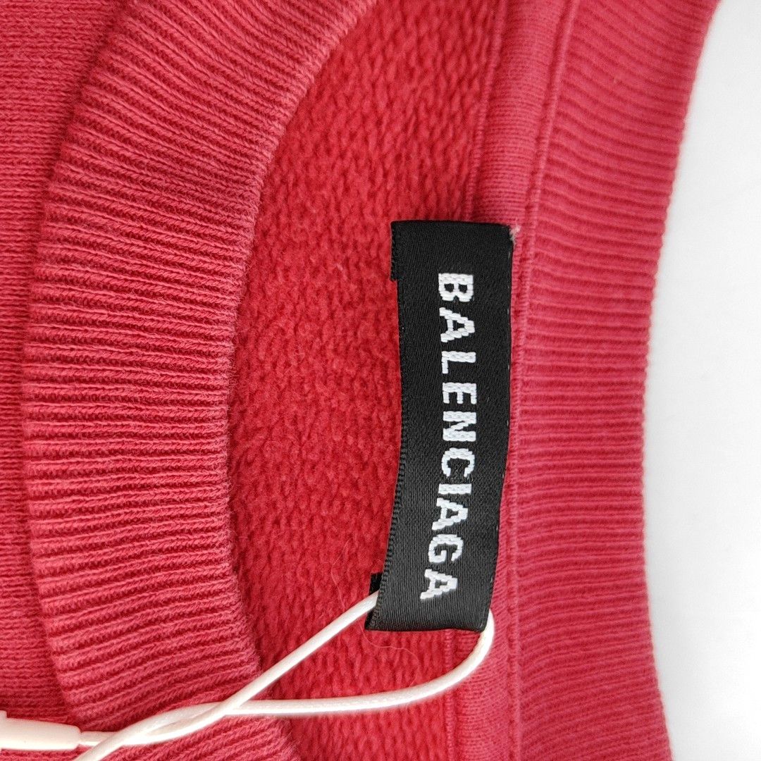 Balenciaga Balenciaga Red Embossed Logo Sweatshirt Size 9-12M Size ONE SIZE - 5 Thumbnail