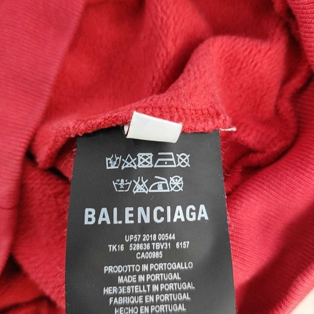 Balenciaga Balenciaga Red Embossed Logo Sweatshirt Size 9-12M Size ONE SIZE - 4 Thumbnail