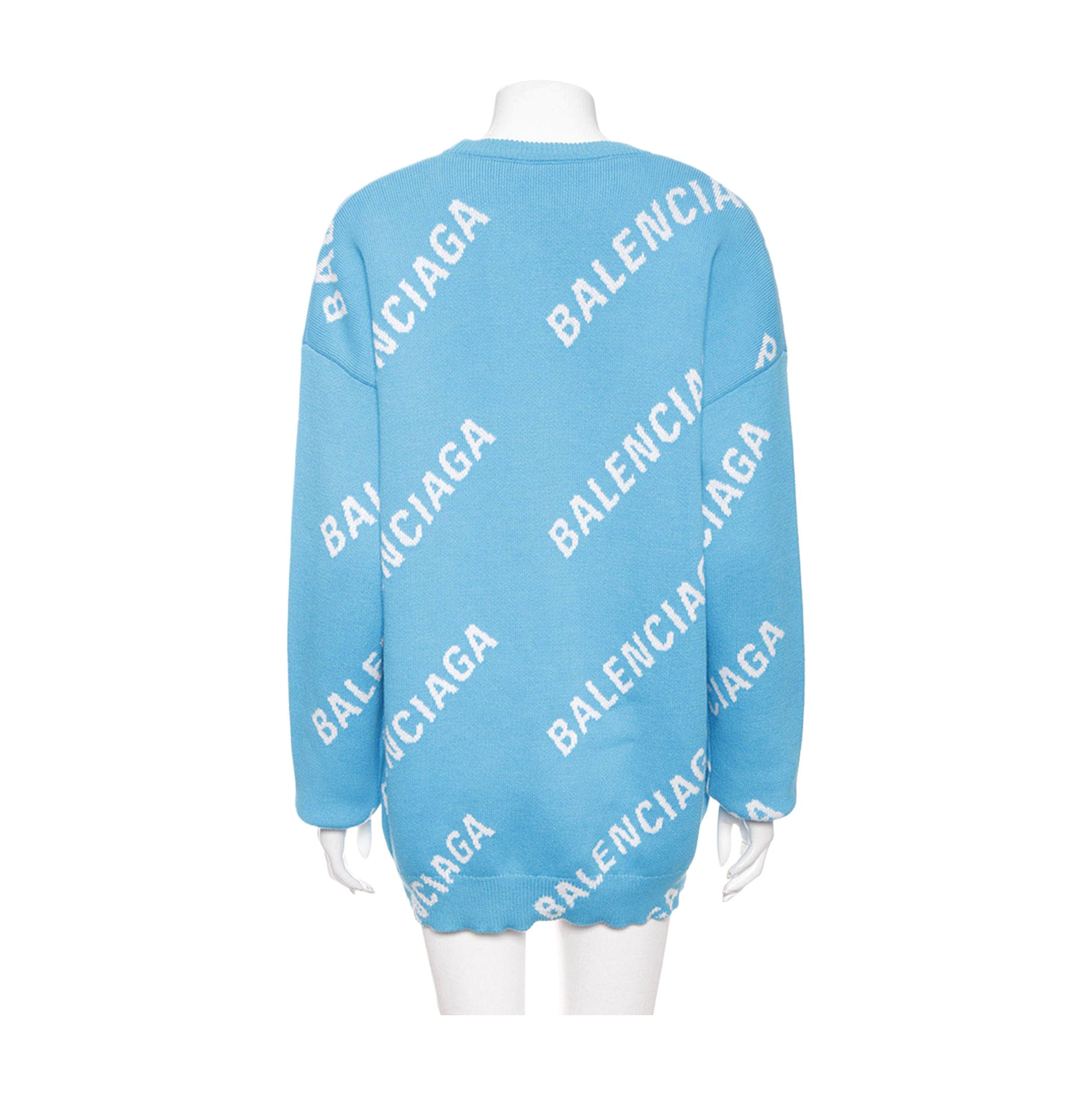 Balenciaga Balenciaga All Over Logo Knit Sweater Size S Size S / US 4 / IT 40 - 2 Thumbnail