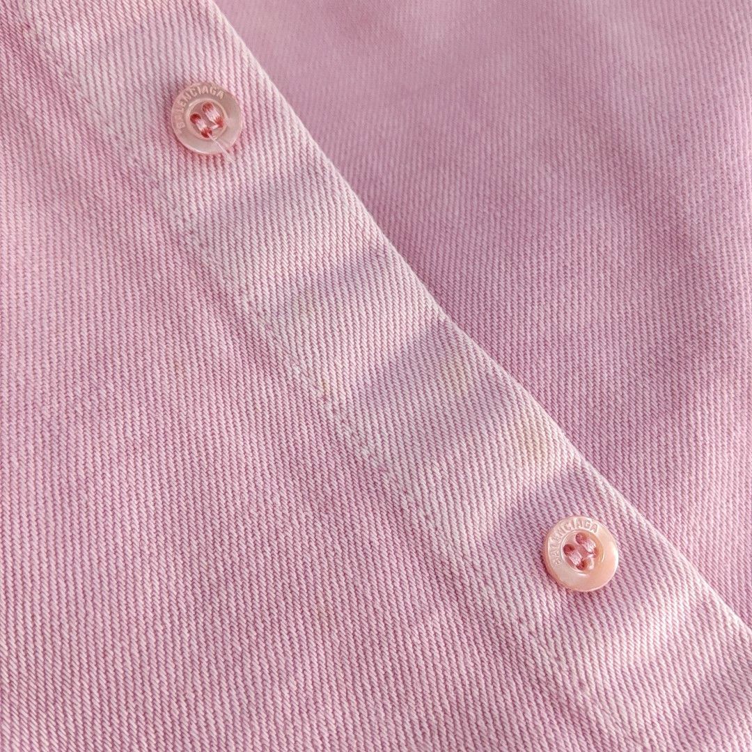 Balenciaga Balenciaga Logo Back Pink Shirt Size XXS Size US XS / EU 42 / 0 - 8 Thumbnail