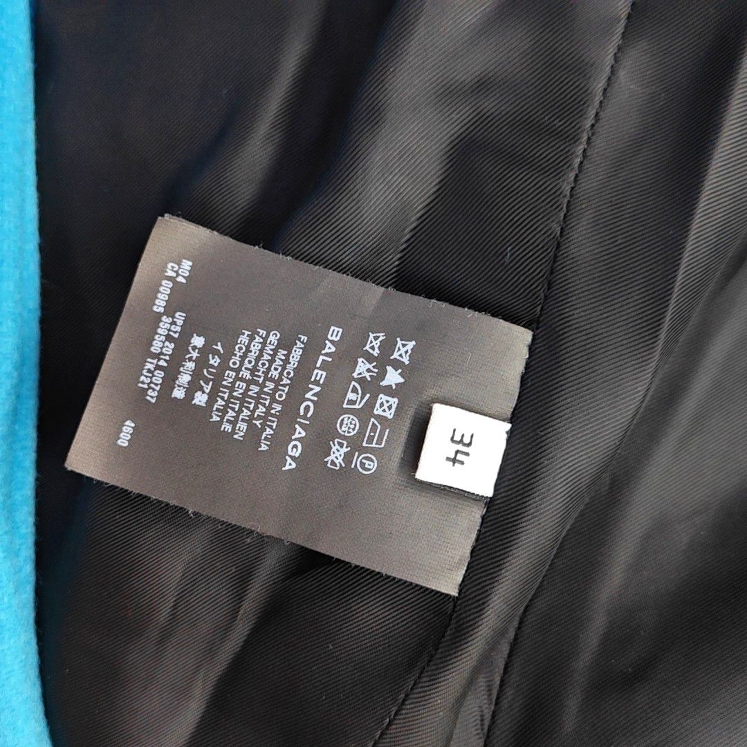 Balenciaga Balenciaga Blue Wool Blend Coat Size 34 Size XS / US 0-2 / IT 36-38 - 4 Thumbnail