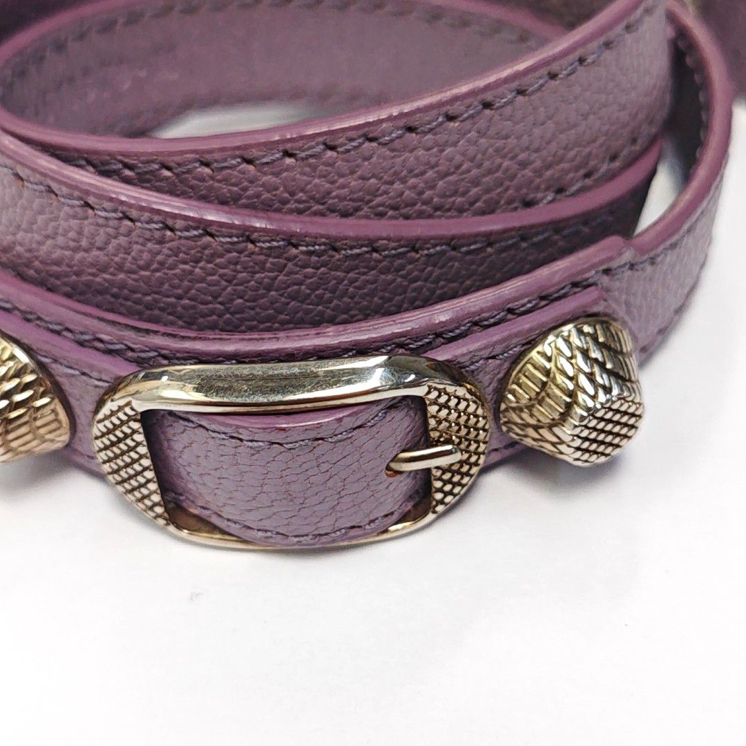 Balenciaga BALENCIAGA Purple Leather Bracelet One Size Size ONE SIZE - 4 Thumbnail