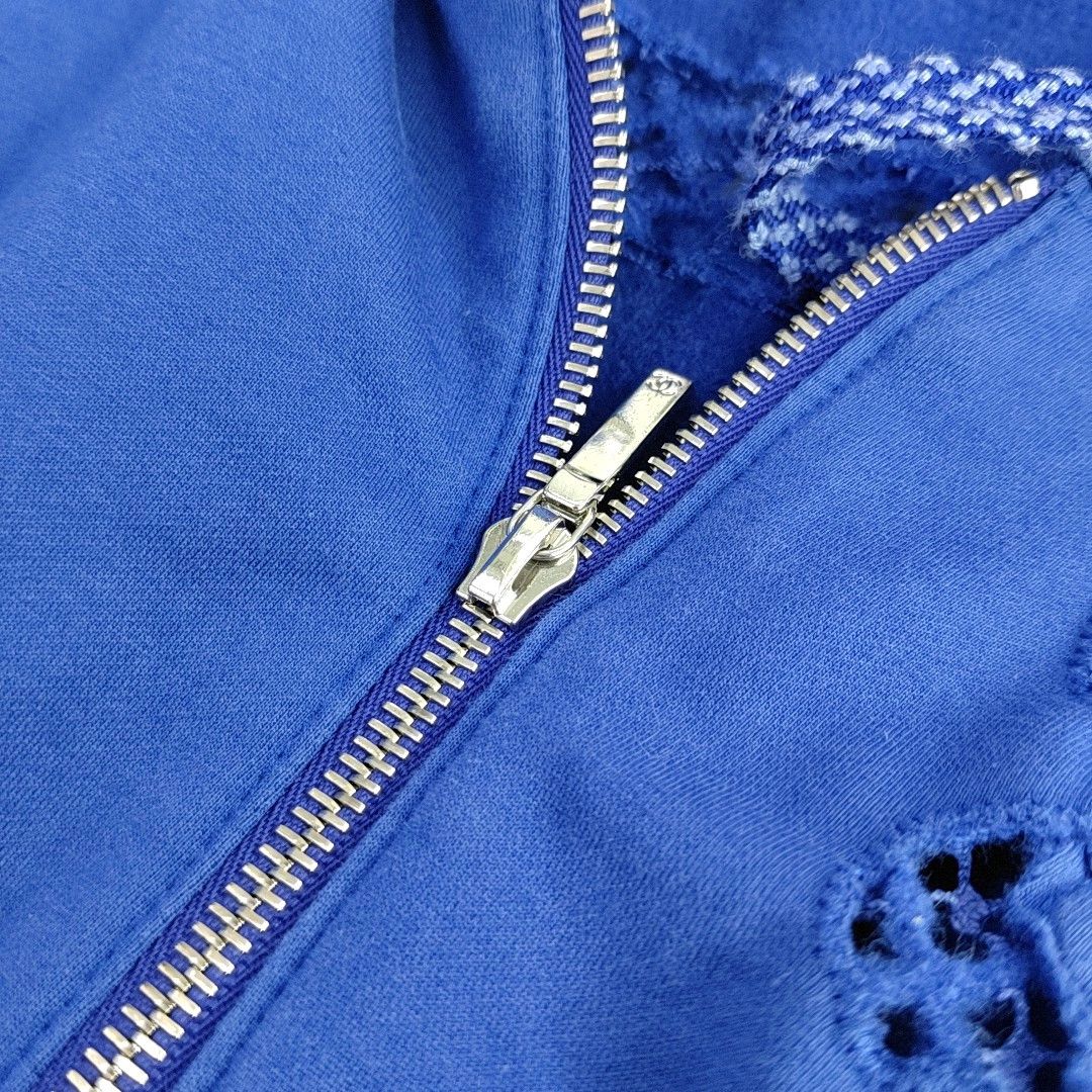 Chanel CHANEL Blue Cotton Blend Zip Hoodie Size L Size L / US 10 / IT 46 - 7 Thumbnail