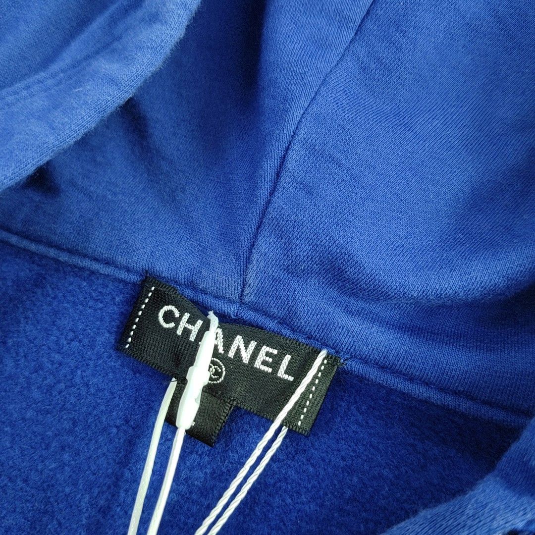 Chanel CHANEL Blue Cotton Blend Zip Hoodie Size L Size L / US 10 / IT 46 - 6 Thumbnail