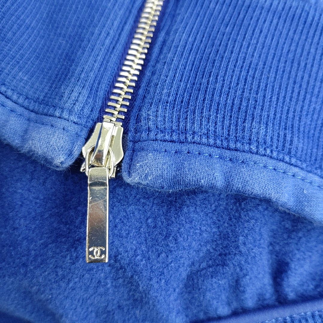 Chanel CHANEL Blue Cotton Blend Zip Hoodie Size L Size L / US 10 / IT 46 - 5 Thumbnail