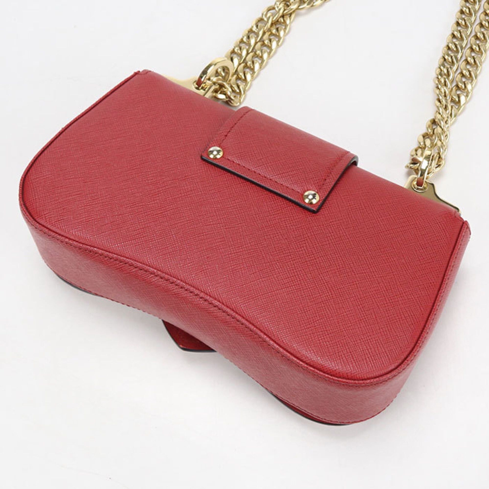 Prada Prada Crossbody Shoulder Bag 1BD219 Chain Saffiano Leather Women's Red Size ONE SIZE - 2 Thumbnail