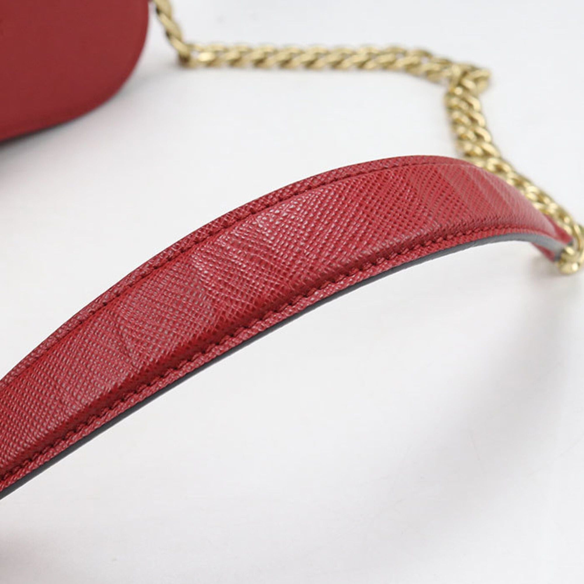 Prada Prada Crossbody Shoulder Bag 1BD219 Chain Saffiano Leather Women's Red Size ONE SIZE - 7 Thumbnail