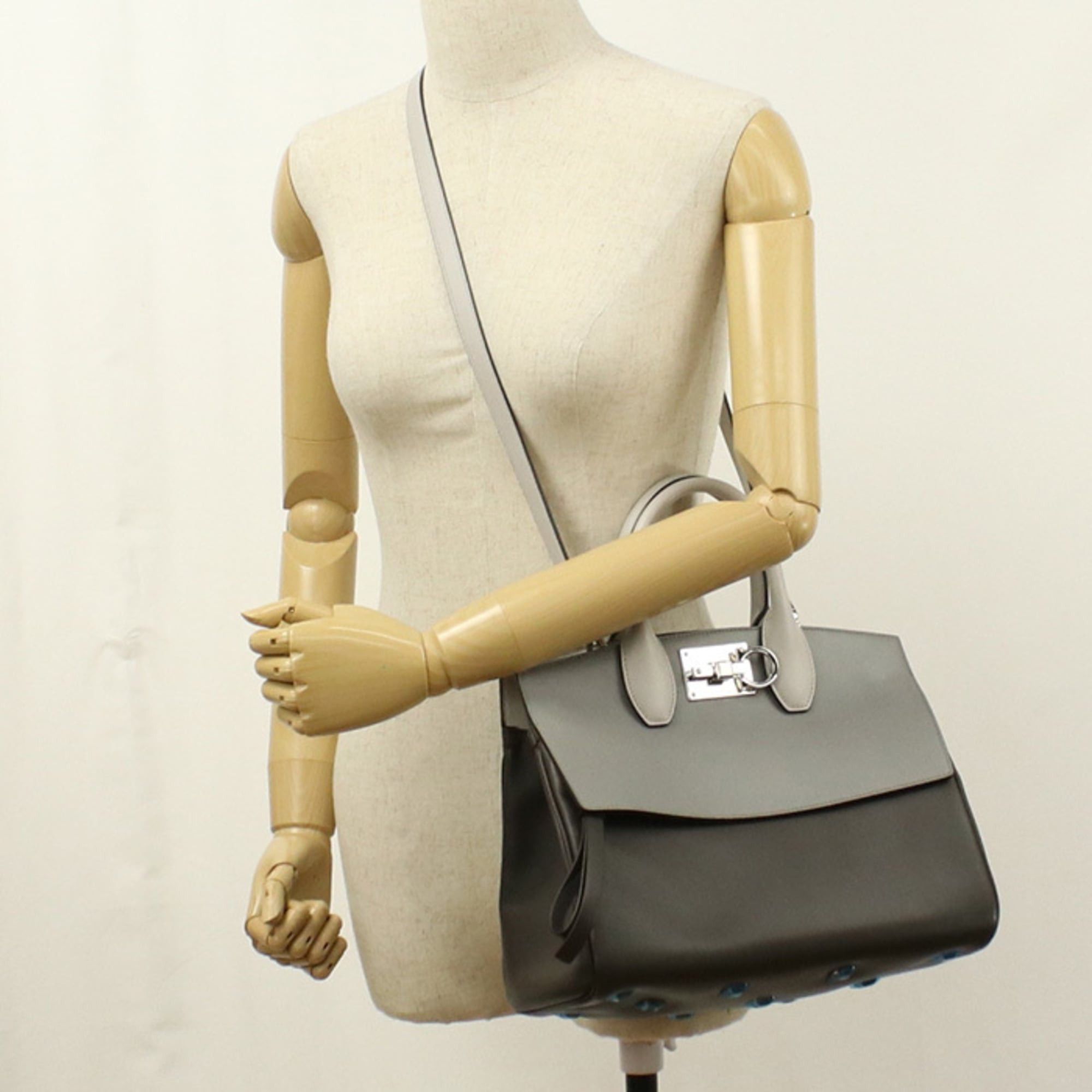 Salvatore Ferragamo Salvatore Ferragamo FERRAGAMO Ferragamo Handbag 21 H159 2WAY Gancini Women's Gray Size ONE SIZE - 11 Thumbnail