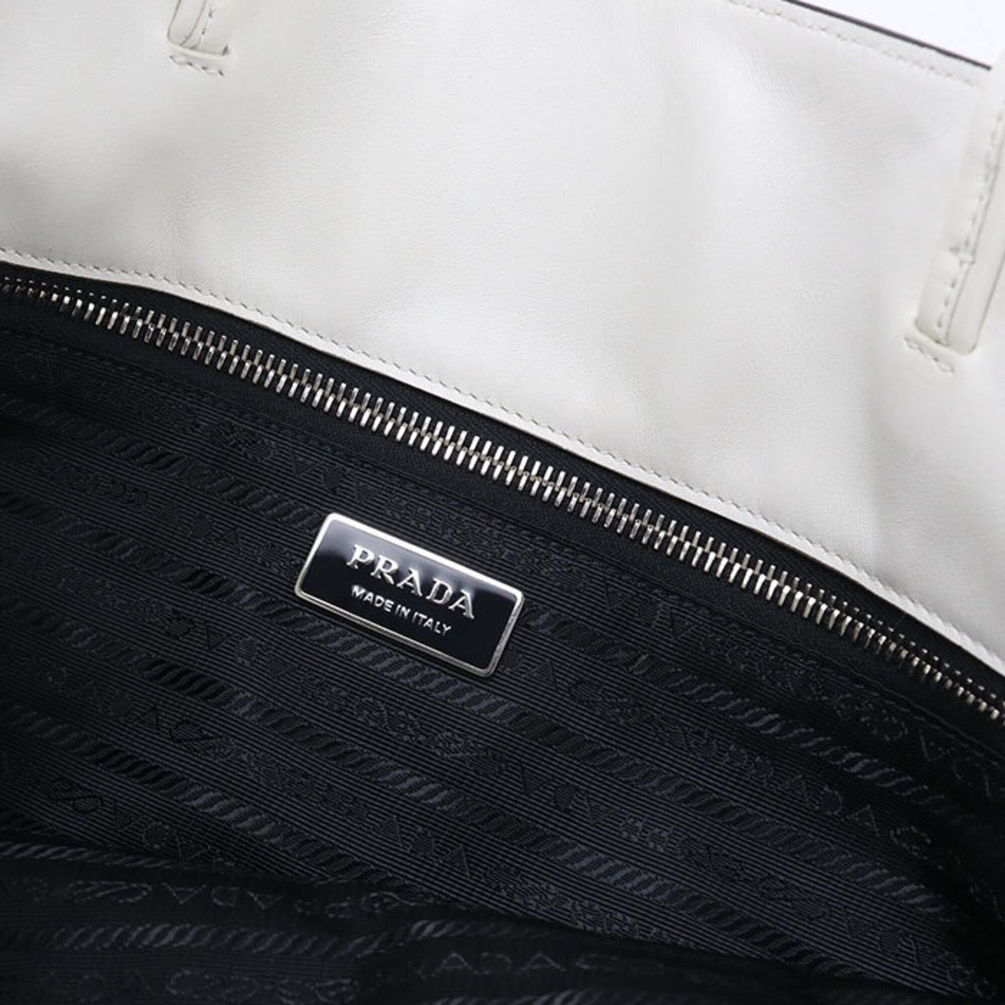 Prada Prada Tote Bag 1BG429 Triangle Logo Women's White Size ONE SIZE - 6 Thumbnail