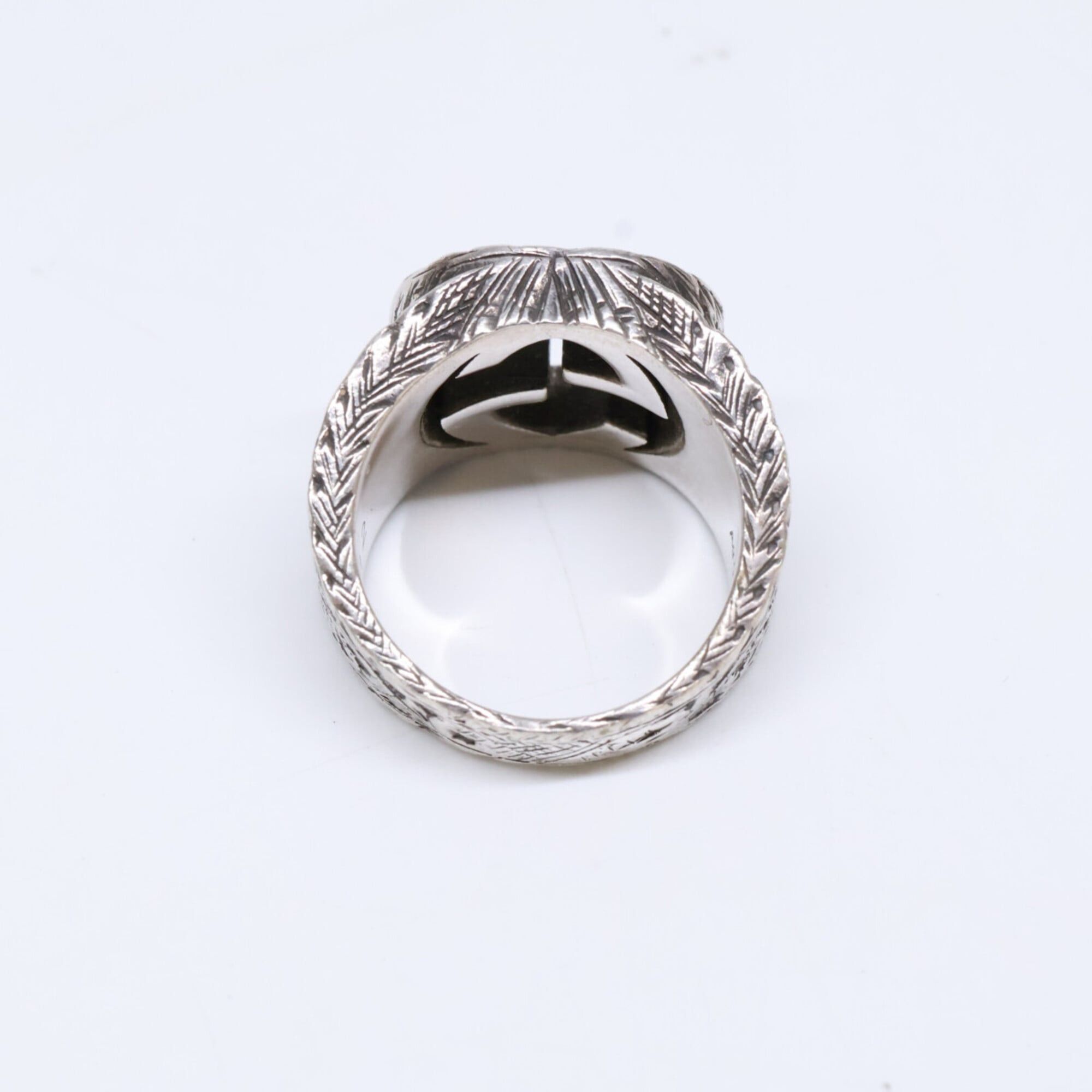 Gucci GUCCI Ag925 Interlocking GG Arabesque Ring, Size 12, Silver, Men's Size ONE SIZE - 7 Thumbnail