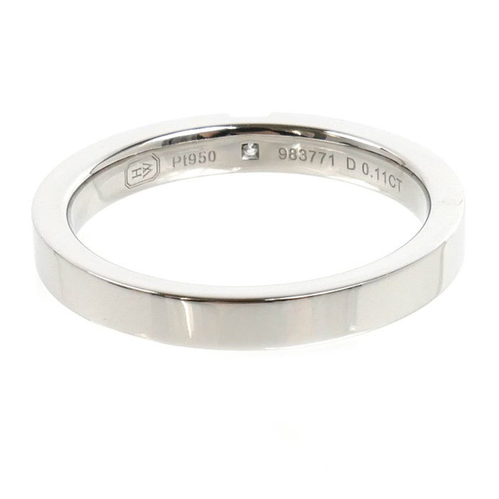 Harry Winston Harry Winston Pt950 Platinum Princess Cut Wedding Ring (WBDPPCBZS10-095) with 0.11ct Diamond, 8.7g, for Women Size ONE SIZE - 4 Thumbnail