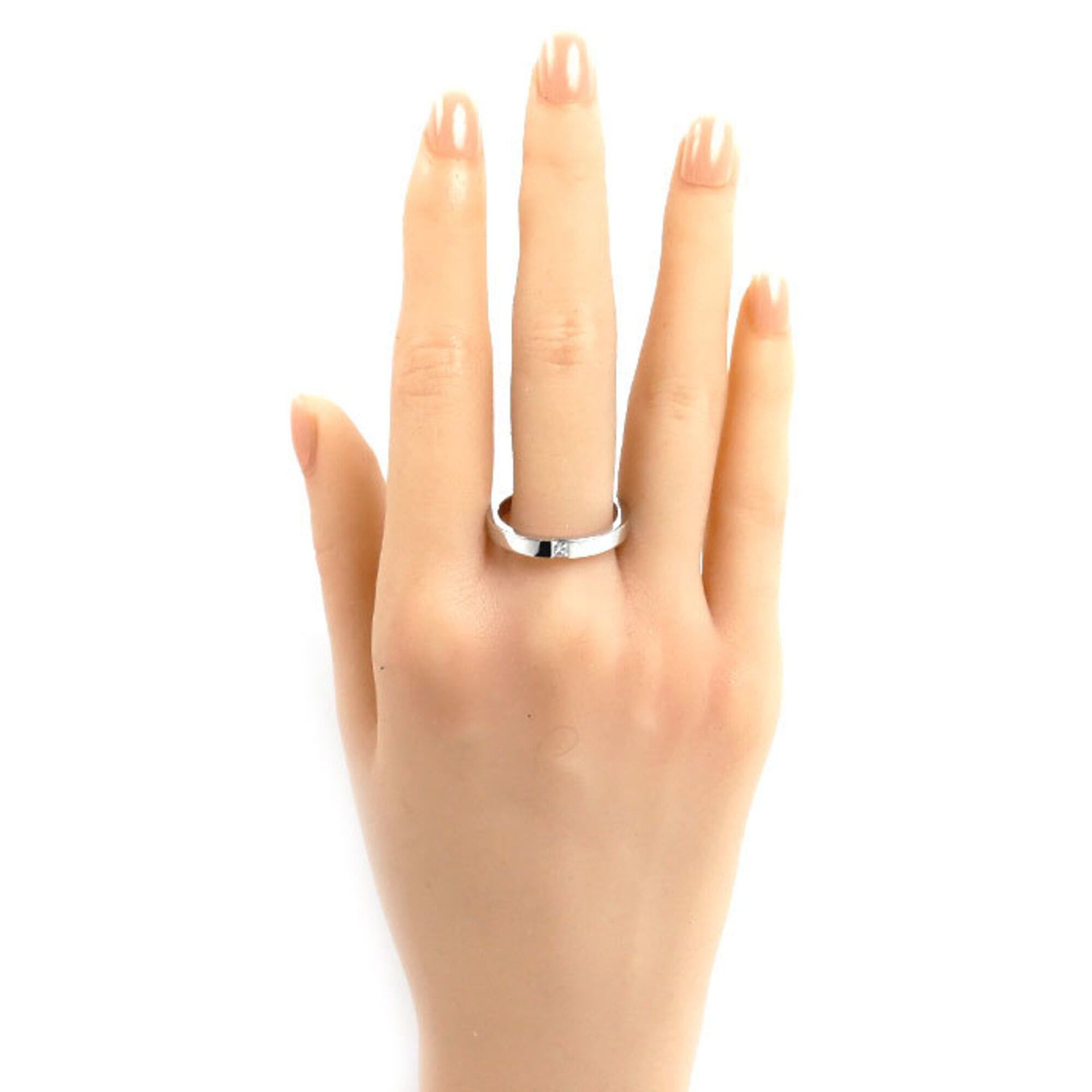 Harry Winston Harry Winston Pt950 Platinum Princess Cut Wedding Ring (WBDPPCBZS10-095) with 0.11ct Diamond, 8.7g, for Women Size ONE SIZE - 7 Thumbnail
