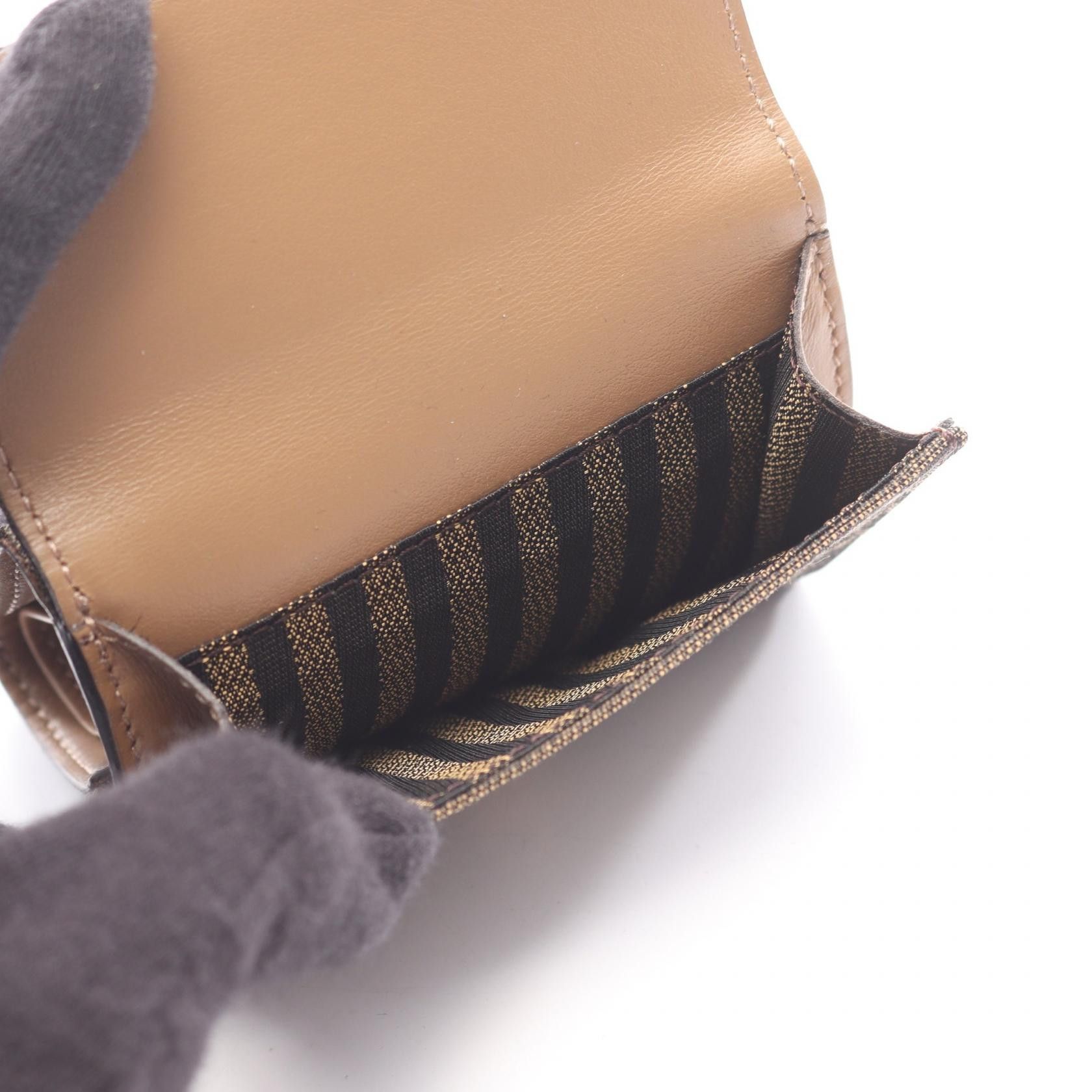Fendi Fendi Fendi Baguette Canvas Trifold Wallet Textile Short Wallet 8M0395A98PF0A6E DUTY FREE for USA Size ONE SIZE - 4 Thumbnail