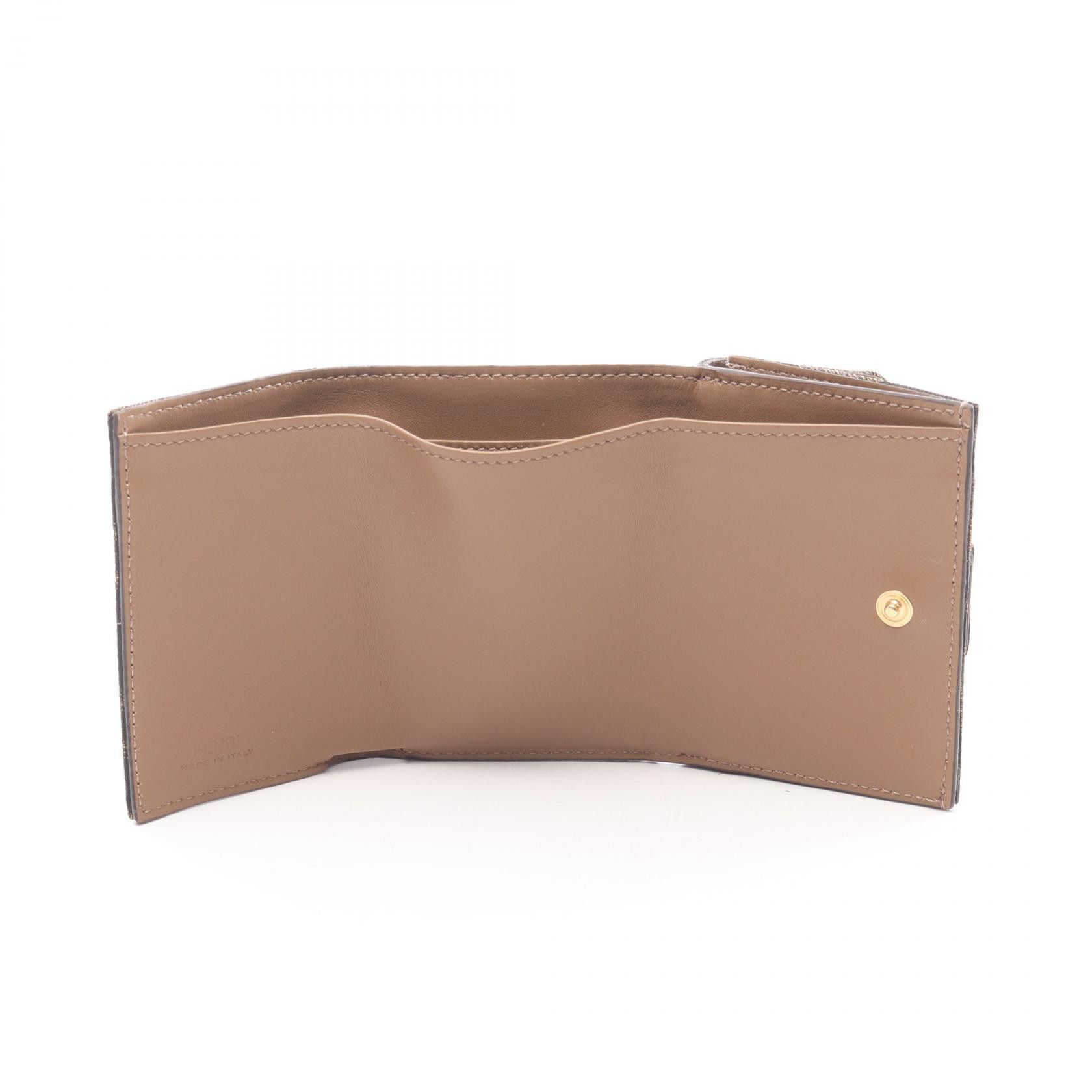Fendi Fendi Fendi Baguette Canvas Trifold Wallet Textile Short Wallet 8M0395A98PF0A6E DUTY FREE for USA Size ONE SIZE - 3 Thumbnail