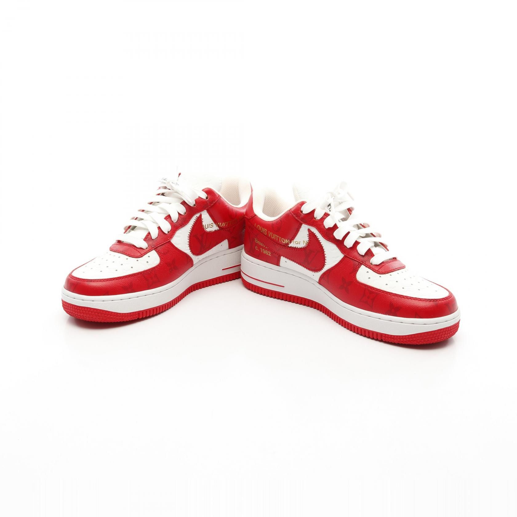 Louis Vuitton Louis Vuitton Louis Vuitton Nike Air Force1 Low Monogram Leather Sneakers Limited Leather Shoes DUTY FREE for USA Size ONE SIZE - 3 Thumbnail