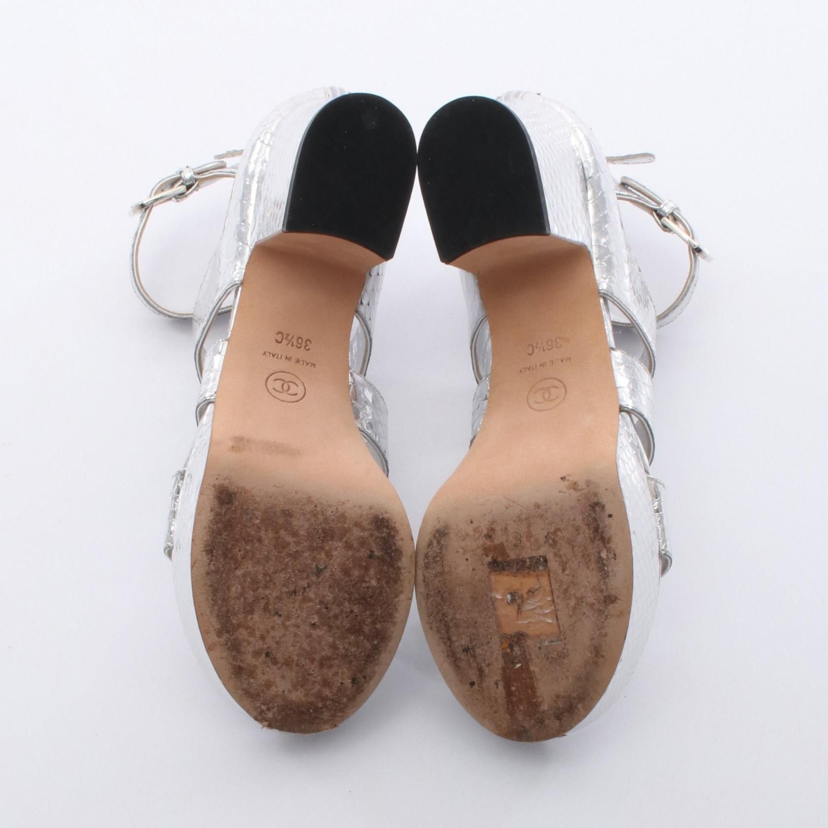 Chanel Chanel Chanel Coco Mark Exotic Leather Sandals Leather Shoes 16SG31868 DUTY FREE for USA Size ONE SIZE - 4 Thumbnail