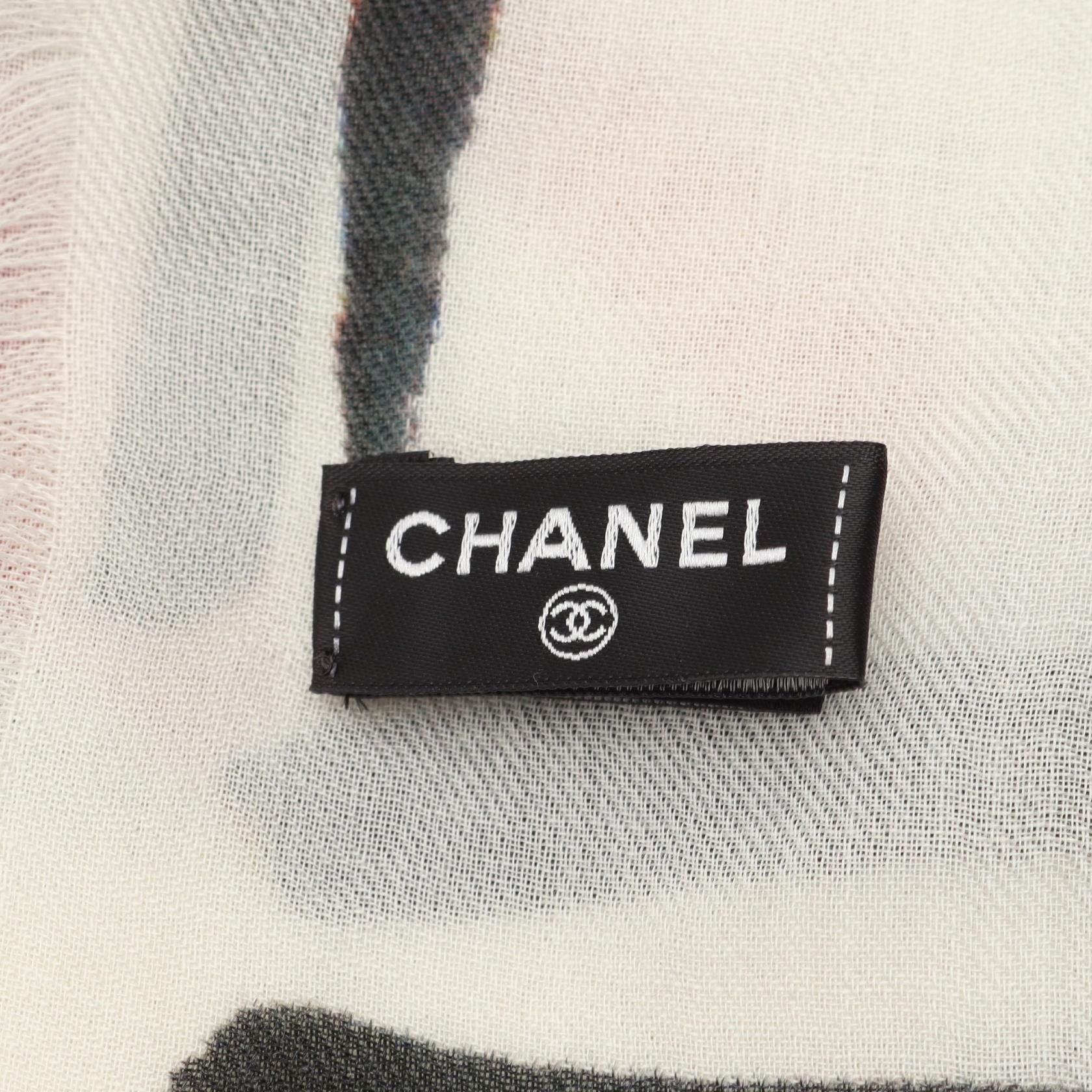 Chanel Chanel Chanel Cashmere Stole Textile Shawl DUTY FREE for USA Size ONE SIZE - 2 Thumbnail