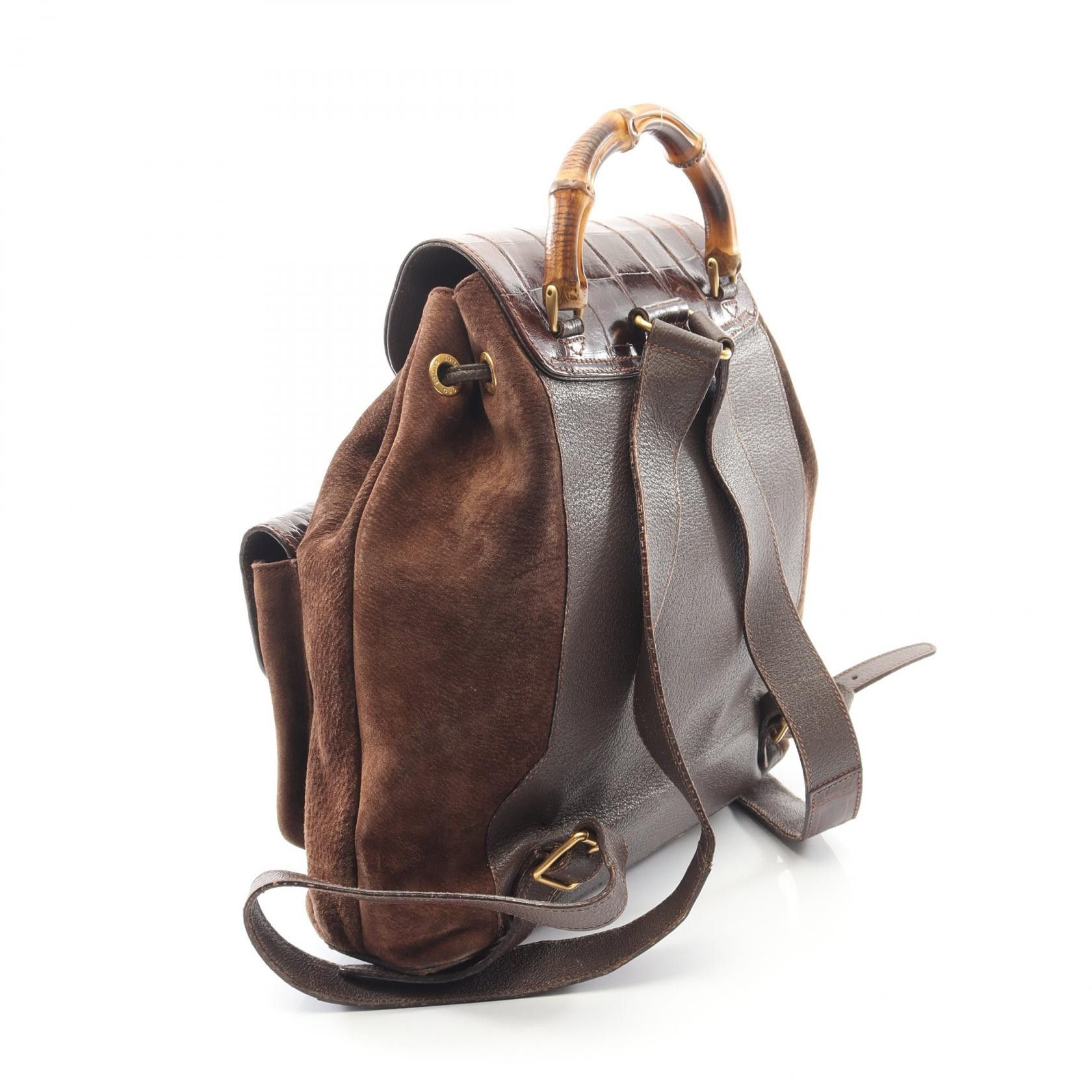 Gucci Gucci Gucci Bamboo Suede Leather Backpack Leather Backpack 003580016 DUTY FREE for USA Size ONE SIZE - 2 Thumbnail