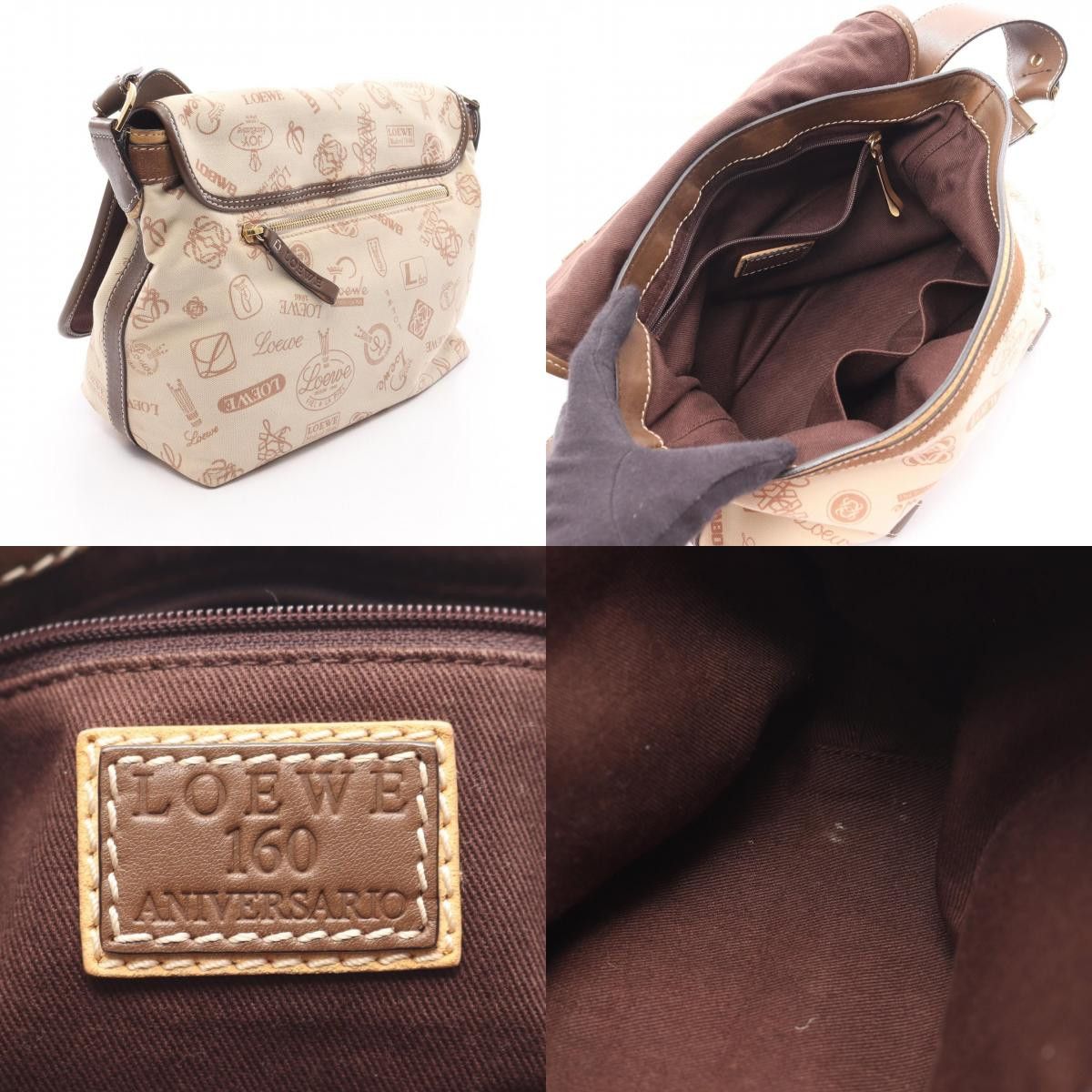 Loewe Loewe Loewe 160 ANIVERSARIO canvas suede leather shoulder bag Textile Shoulder Bag DUTY FREE for USA Size ONE SIZE - 5 Thumbnail