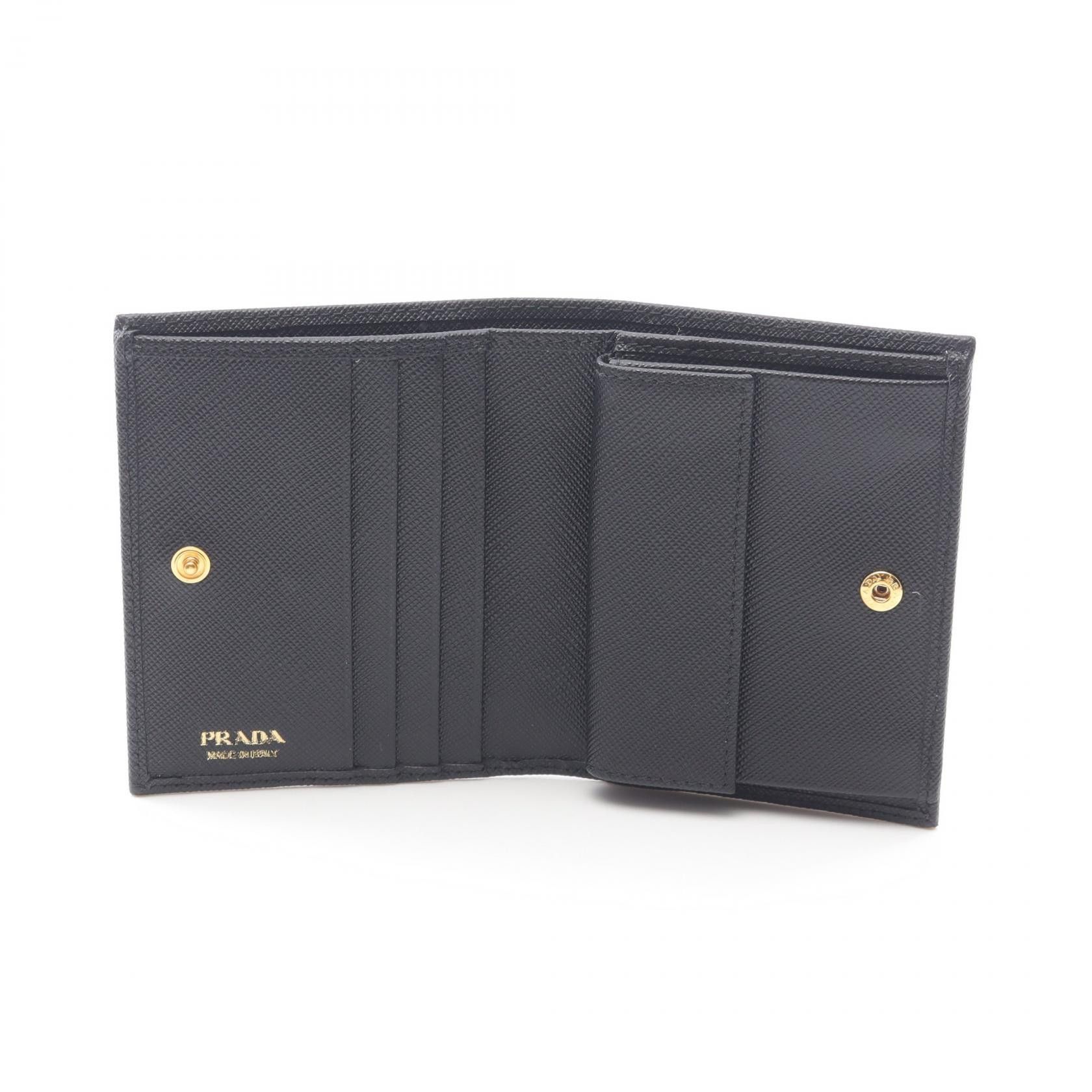 Prada Prada Prada SAFFIANO TRIANG Wallet Leather Short Wallet 1MV204QHHF0002 DUTY FREE for USA Size ONE SIZE - 3 Thumbnail