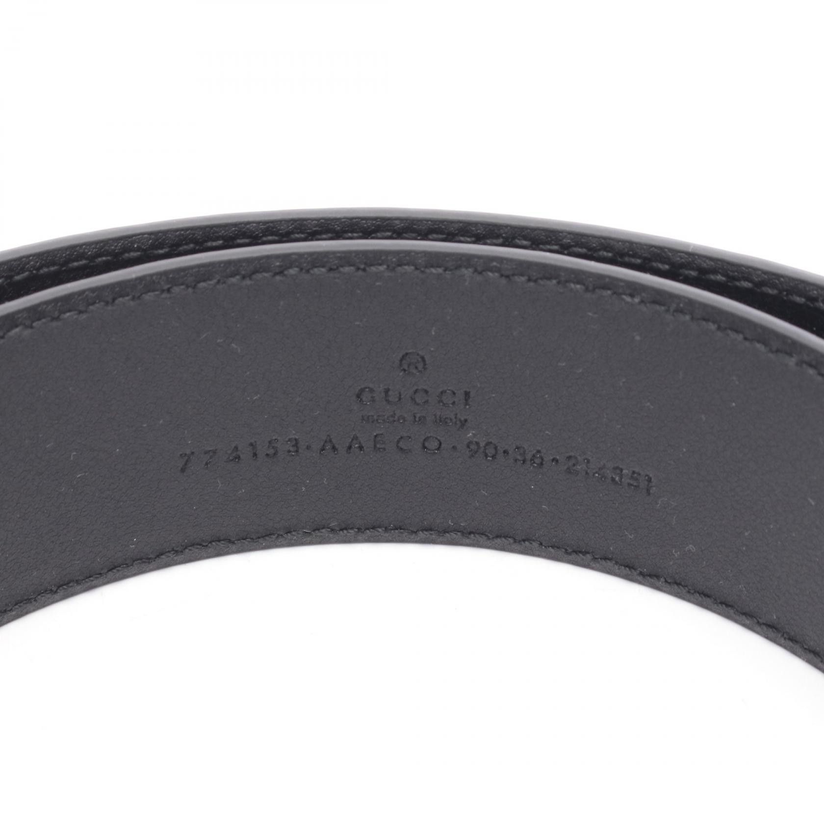 Gucci Gucci Gucci Interlocking G Jumbo GG Leather Belt Leather Belt 774153AAECO104690 DUTY FREE for USA Size ONE SIZE - 3 Thumbnail