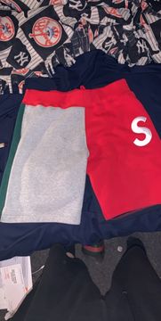 Supreme S Logo Colorblocked Shorts | Grailed