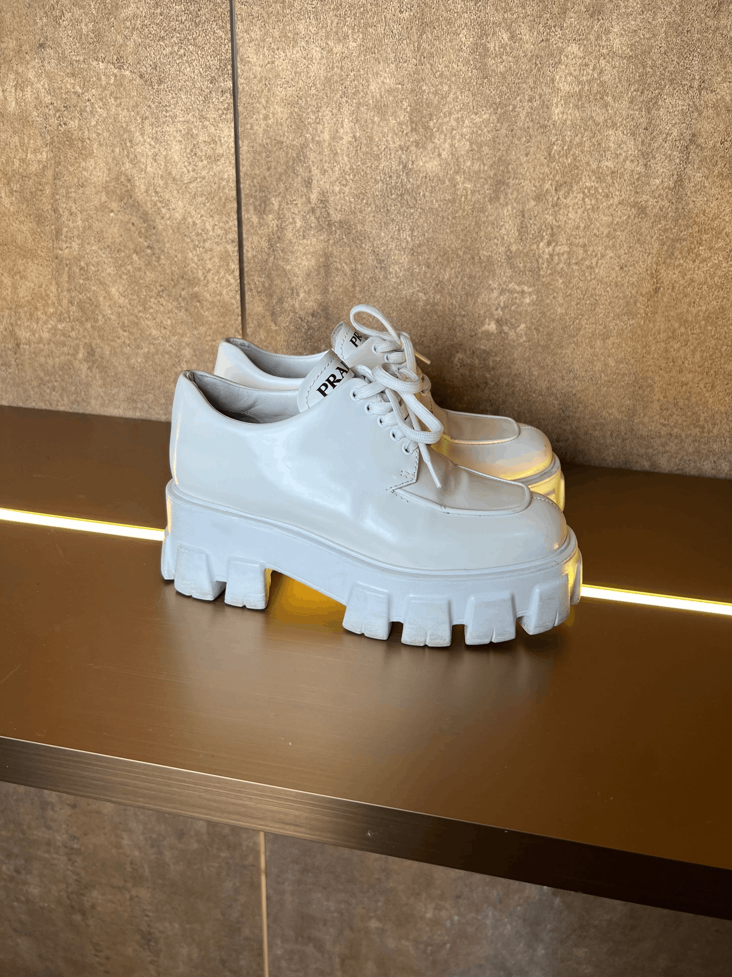 Prada Prada White Sawtooth Loafers Size US 5 / IT 35 - 3 Thumbnail