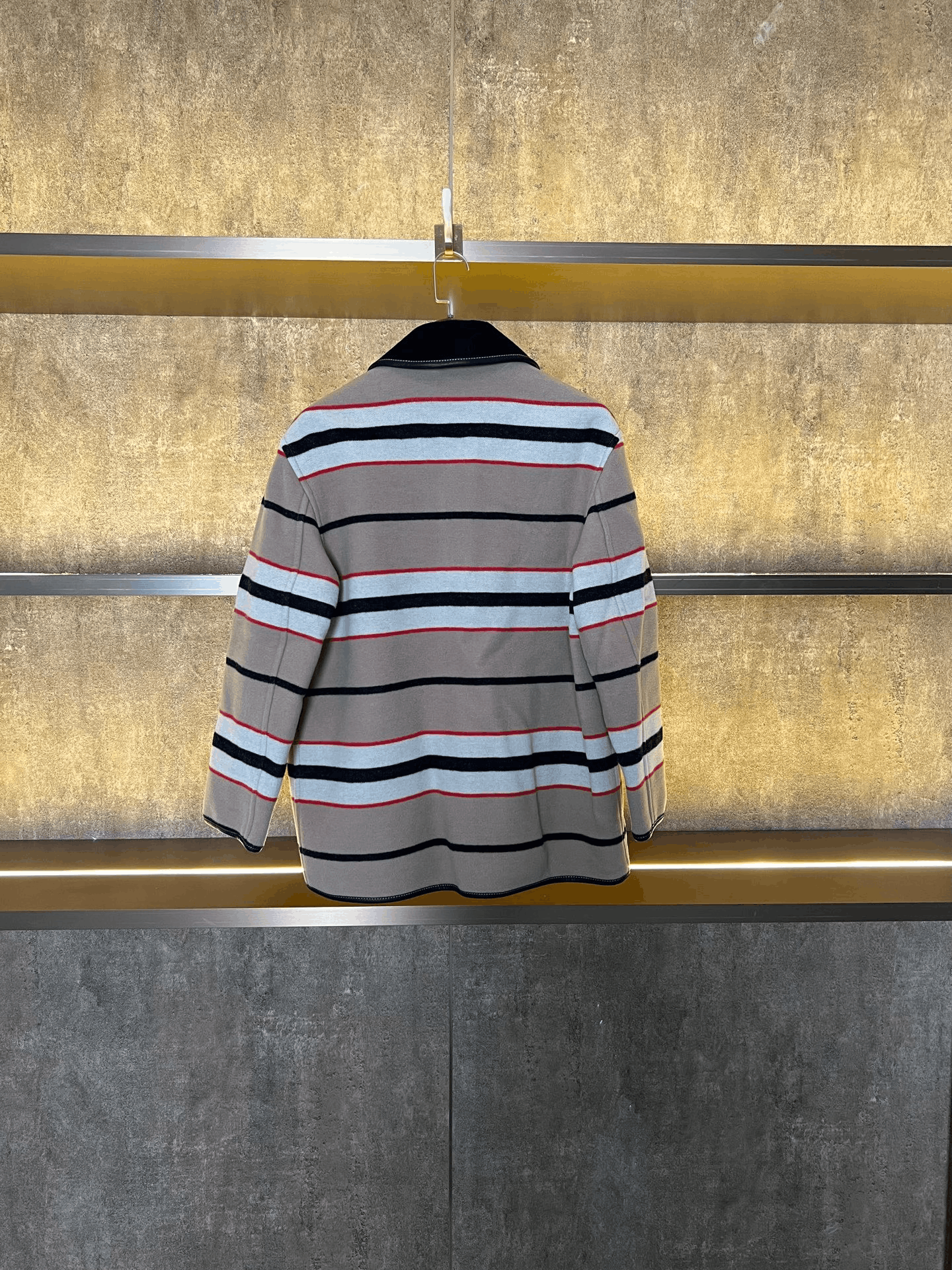 Burberry Burberry Striped Wool Coat Size S / US 4 / IT 40 - 2 Thumbnail