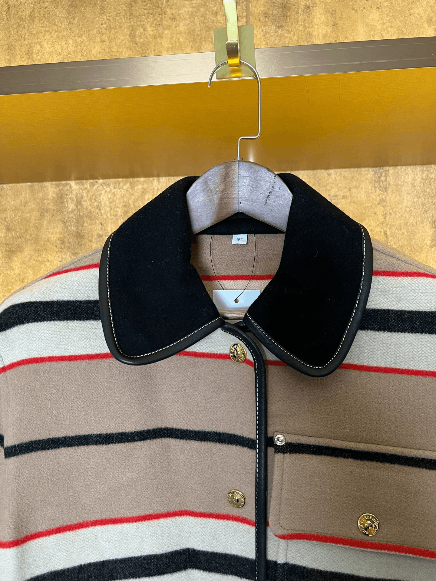 Burberry Burberry Striped Wool Coat Size S / US 4 / IT 40 - 4 Thumbnail