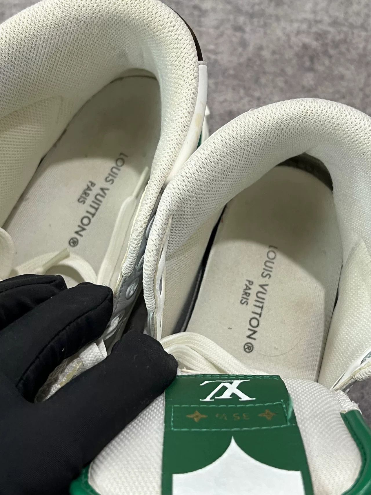 Louis Vuitton LV Green High-Top Sneakers Size US 4.5 / IT 34.5 - 5 Thumbnail