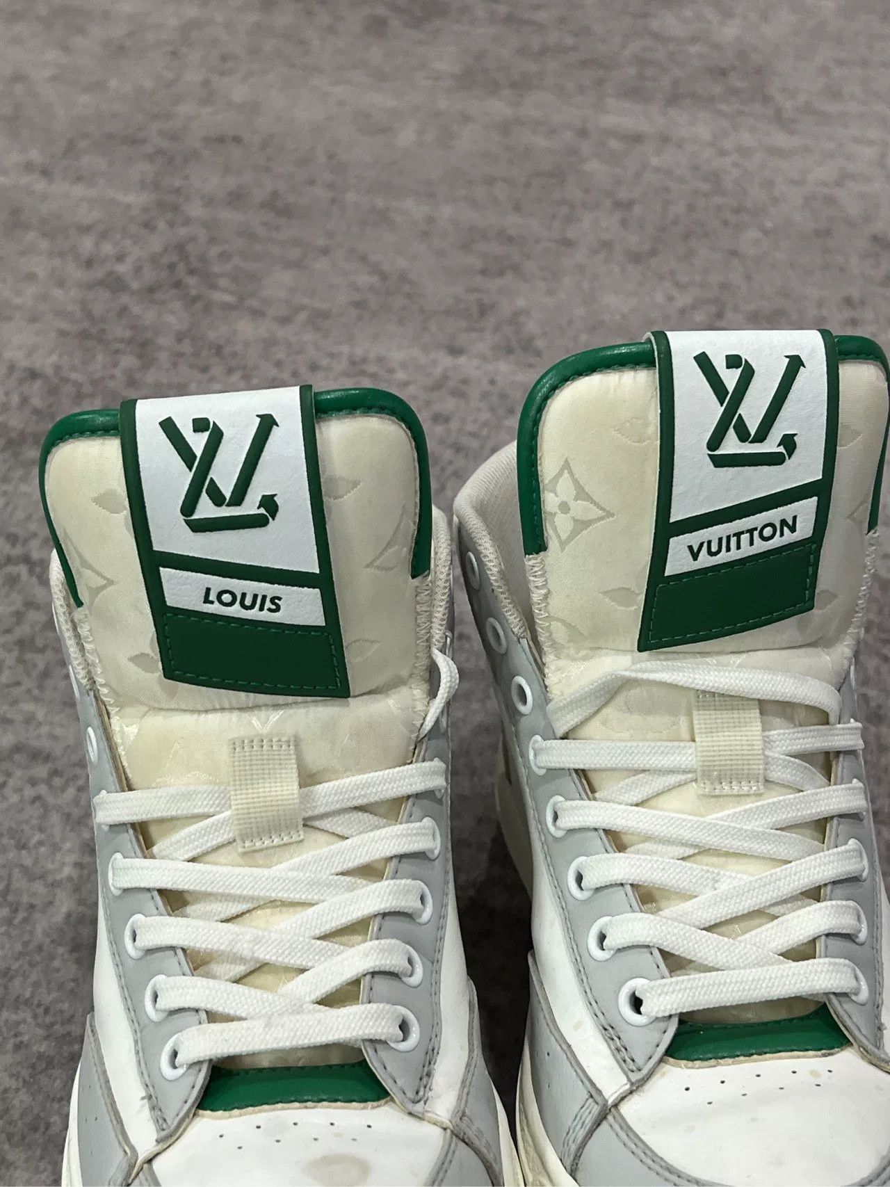 Louis Vuitton LV Green High-Top Sneakers Size US 4.5 / IT 34.5 - 3 Thumbnail